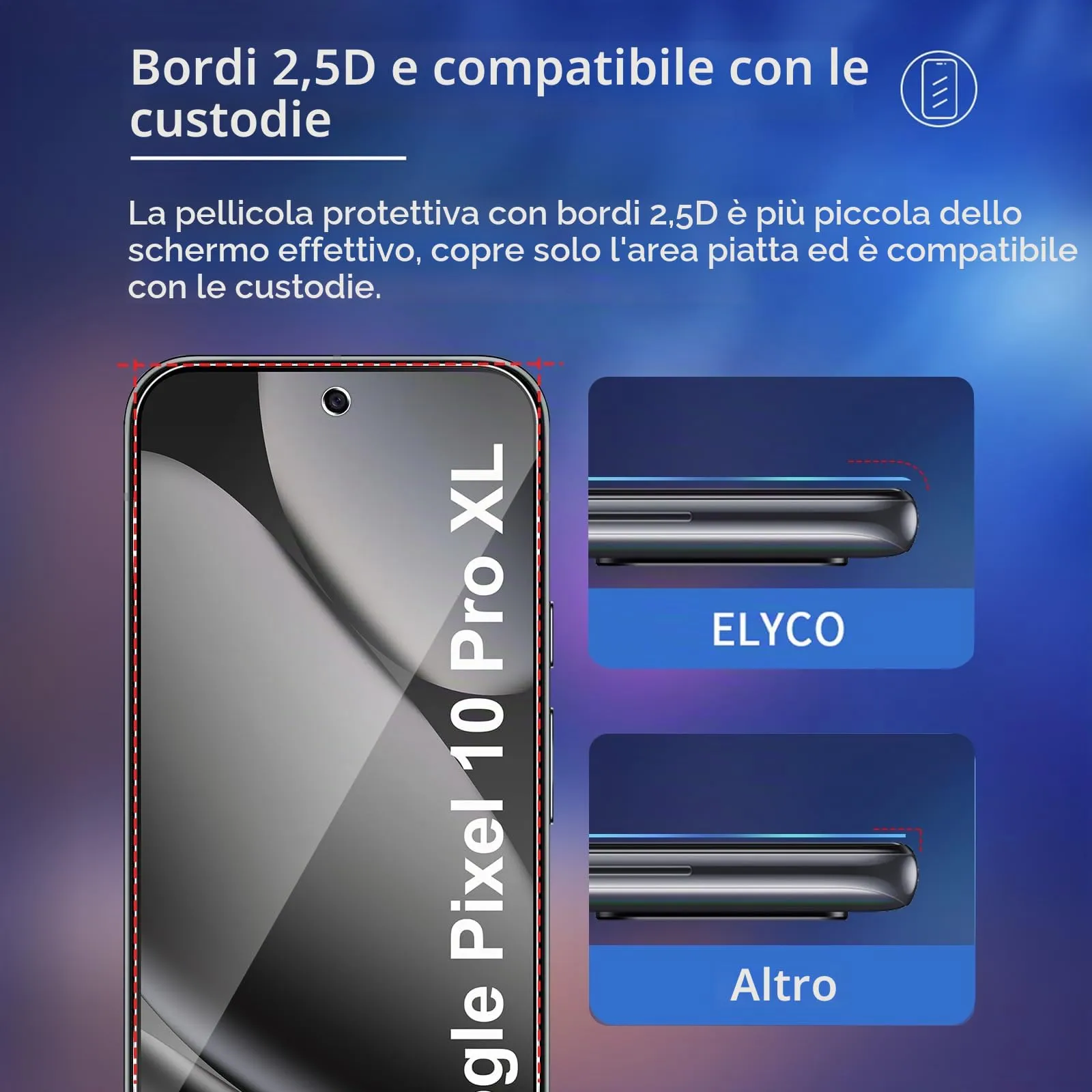 ELYCO Vetro Temperato per Google Pixel 10 Pro XL, 3+2 Pezzi - immagine 5
