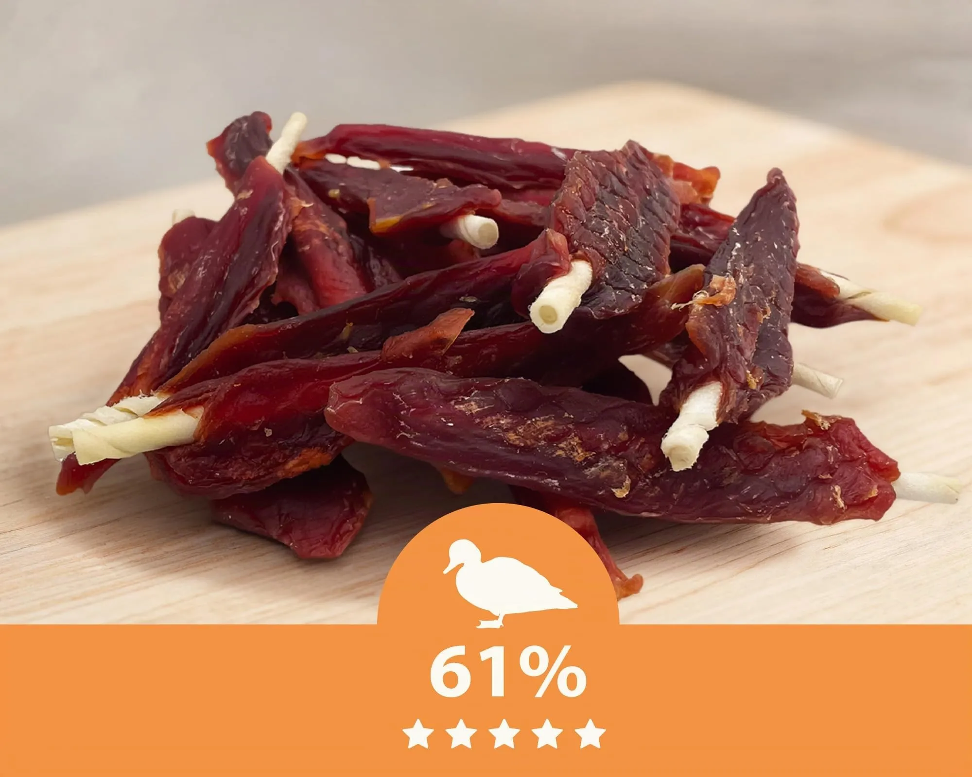 MERSJO Entenkausticks per cani, 2x500g, 61% anatra, 16-18 cm, senza glutine - immagine 2