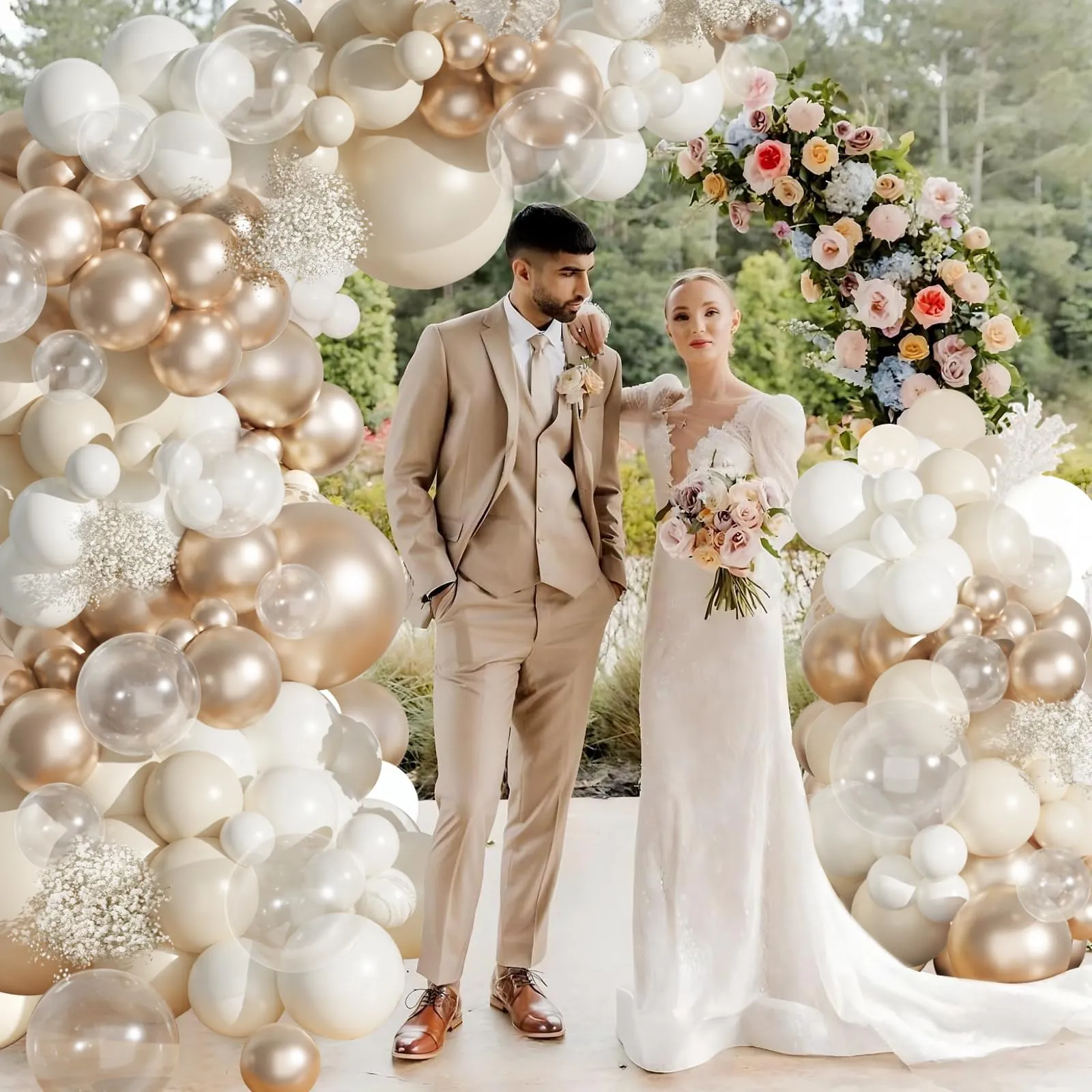 Frigg Kit Arco di Palloncini Bianchi e Oro, 105 Pezzi - immagine 5