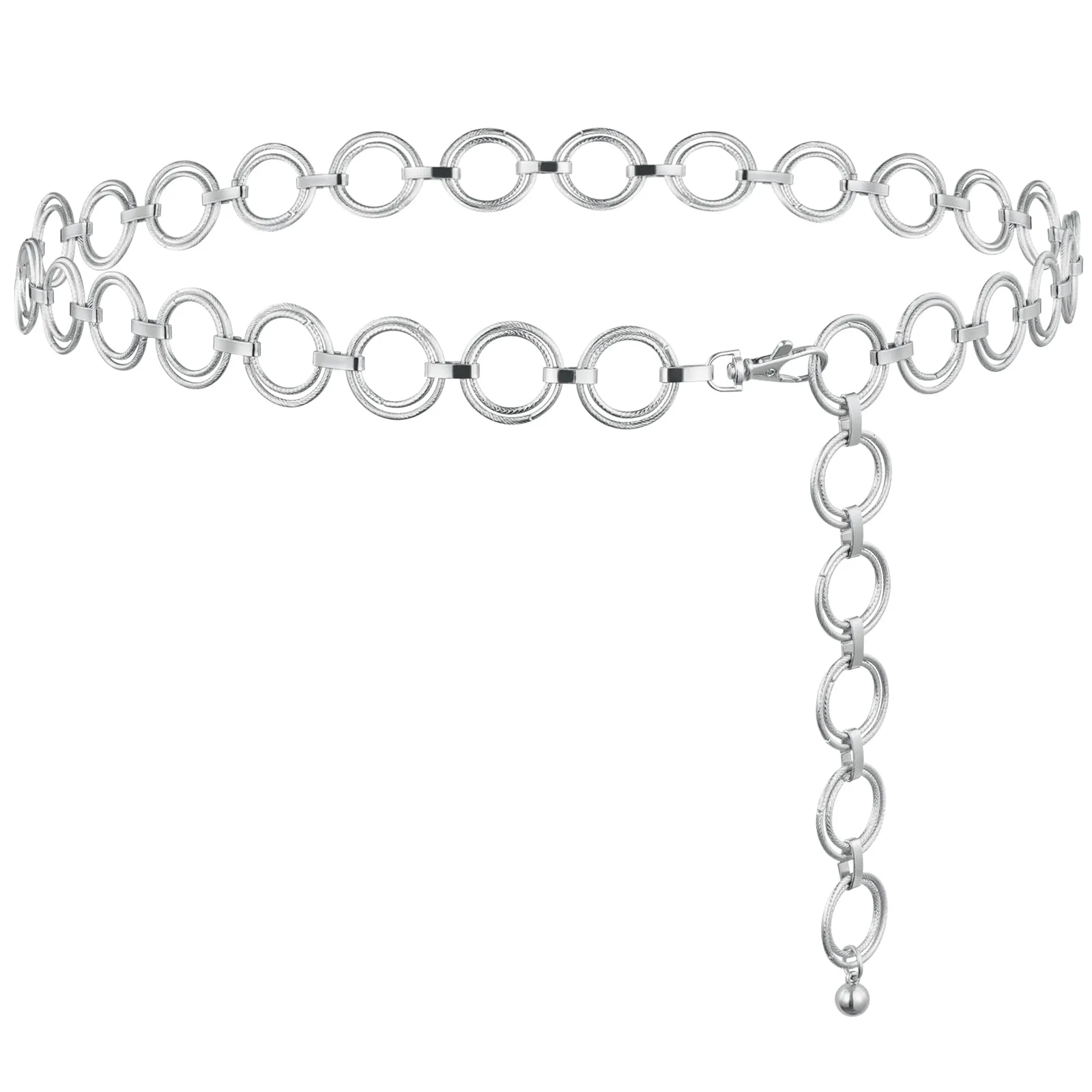 Alaoo Cintura Gioiello Donna in Metallo, Argento, 135cm x 28mm - immagine 1