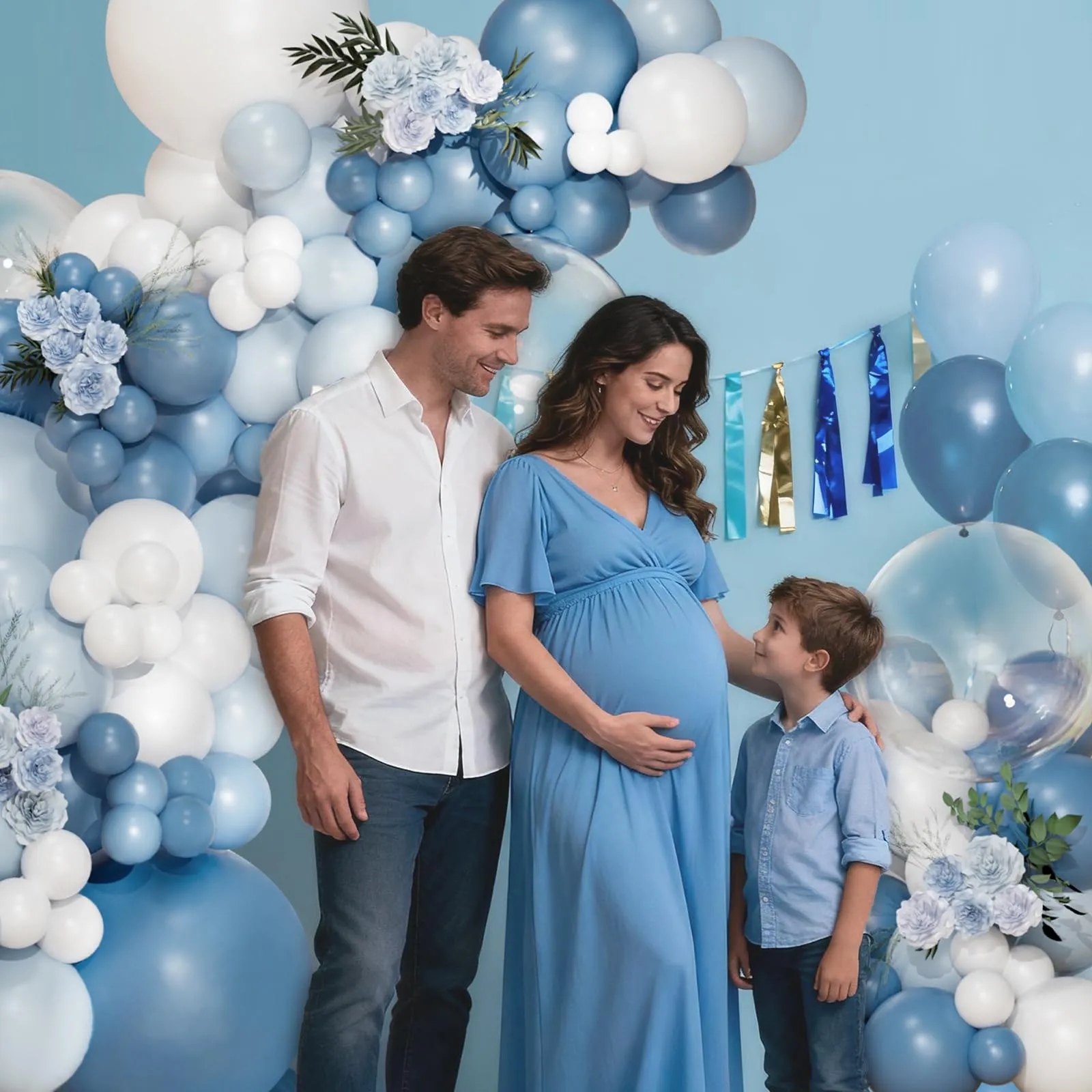 Frigg Kit Arco per Palloncini Bianchi e Azzurri, 113 Pezzi - immagine 8