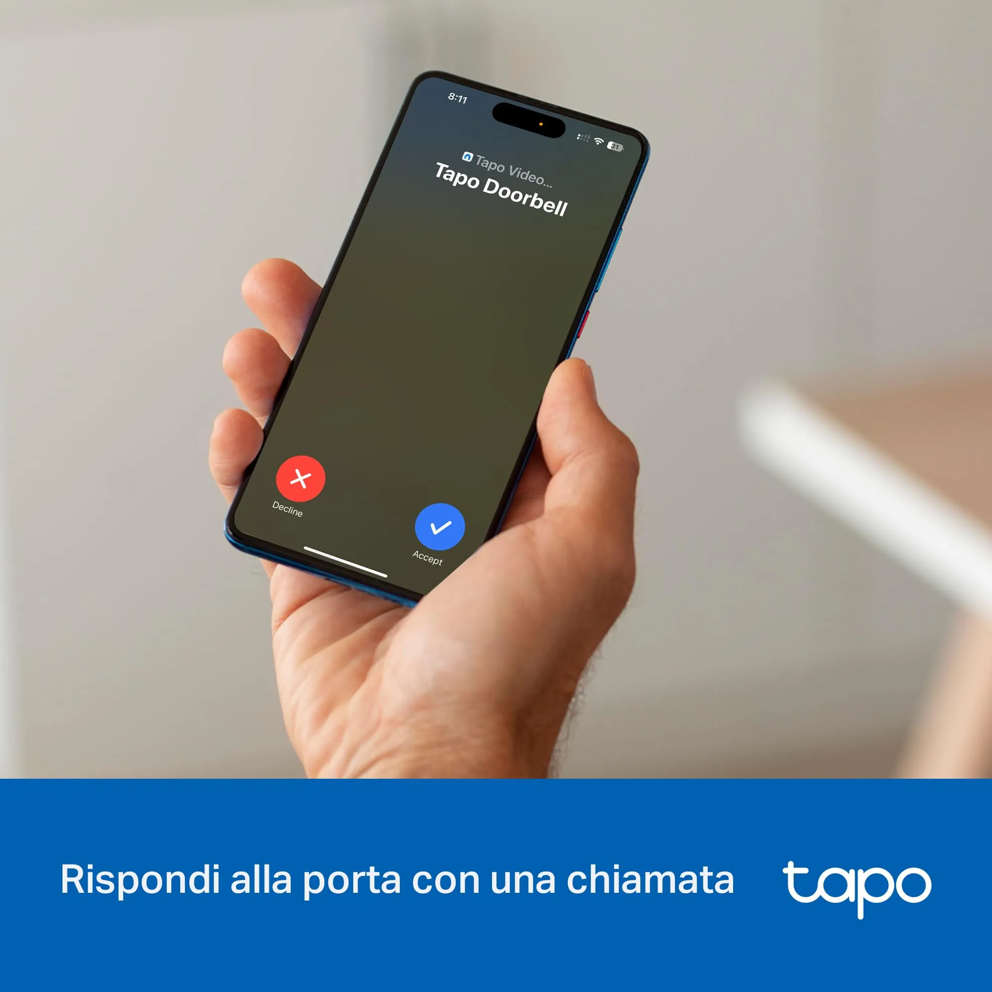 Tapo D205 Videocitofono WiFi 2K 3MP Batteria 180 Giorni Campo Visivo 160° - immagine 6