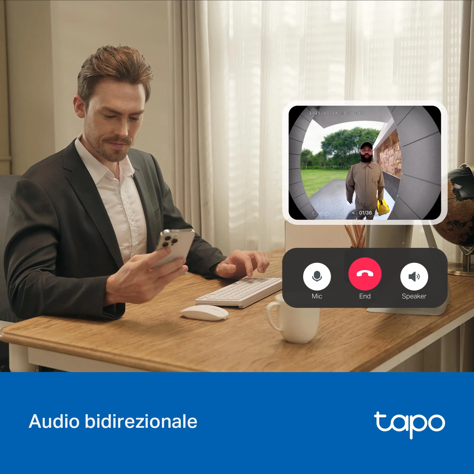 Tapo D205 Videocitofono WiFi 2K 3MP Batteria 180 Giorni Campo Visivo 160° - immagine 7