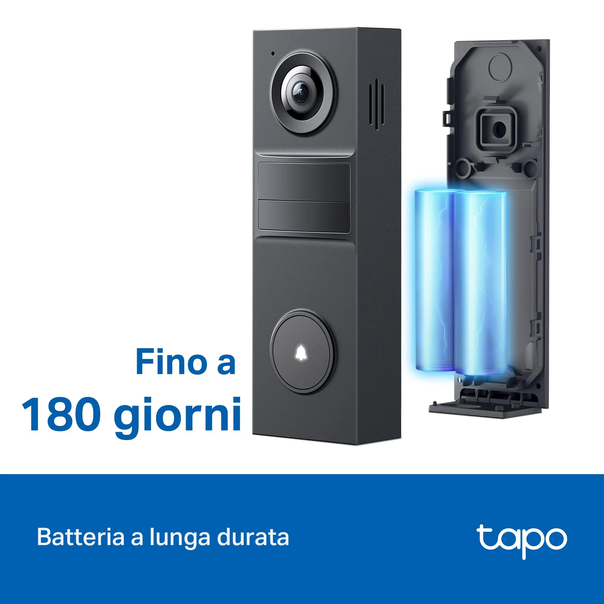 Tapo D205 Videocitofono WiFi 2K 3MP Batteria 180 Giorni Campo Visivo 160° - immagine 8