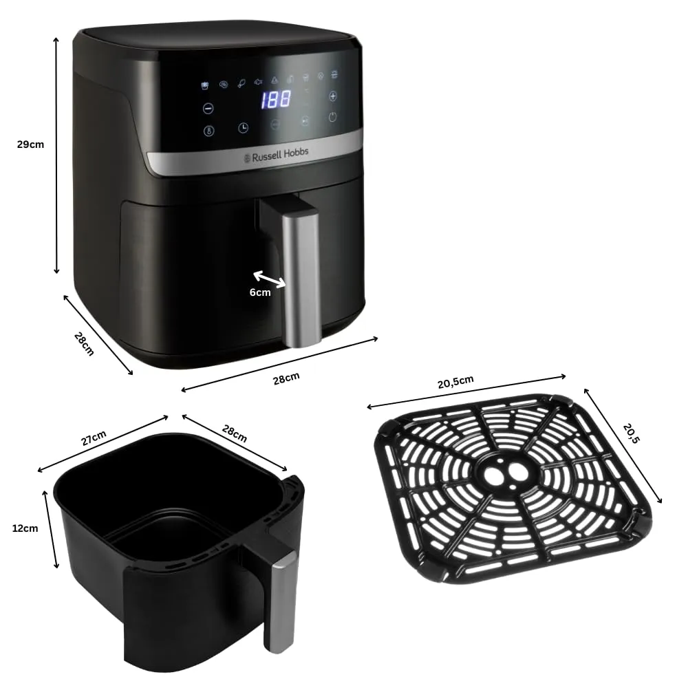 Russell Hobbs Friggitrice ad Aria, 5,5 L, 9 Funzioni, Nero - immagine 9