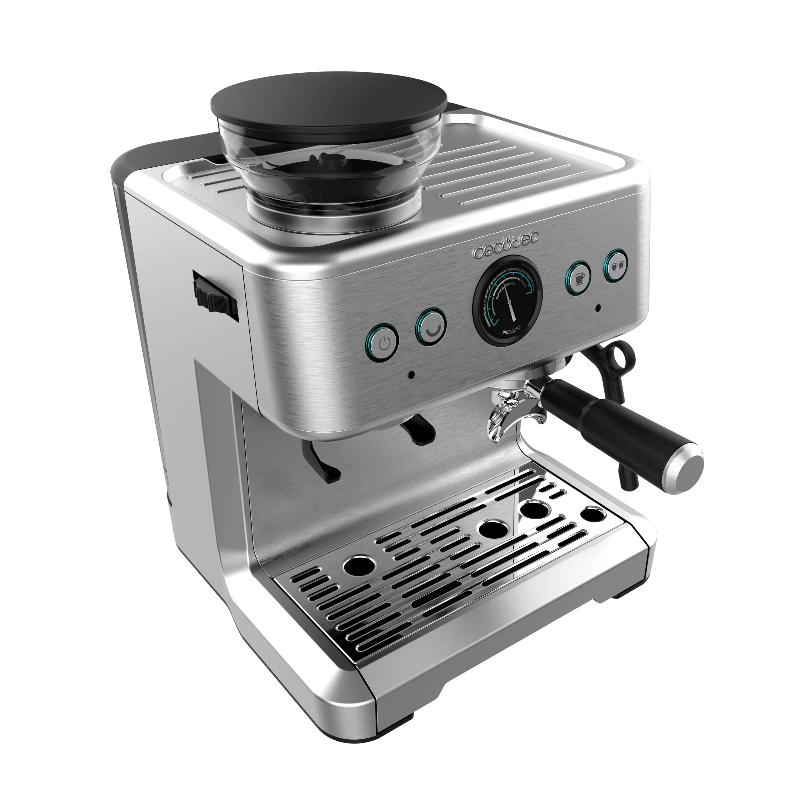 Cecotec Power Espresso 20 Barista Macchina da Caffè Espresso 20 Bar, 2250W, 2 Thermoblock, Macinacaffè con 20 livelli e Manometro - immagine 2