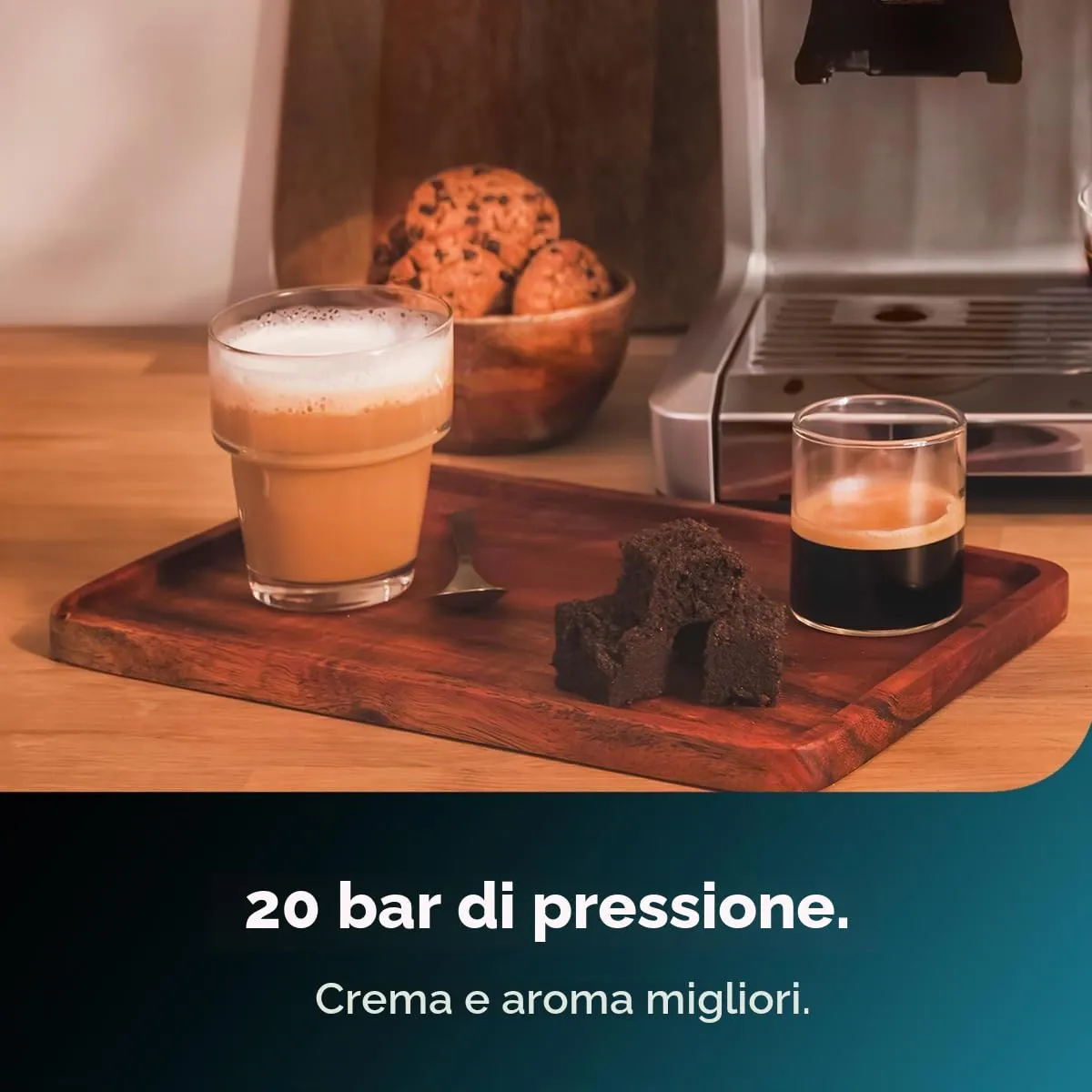 Cecotec Power Espresso 20 Barista Macchina da Caffè Espresso 20 Bar, 2250W, 2 Thermoblock, Macinacaffè con 20 livelli e Manometro - immagine 6
