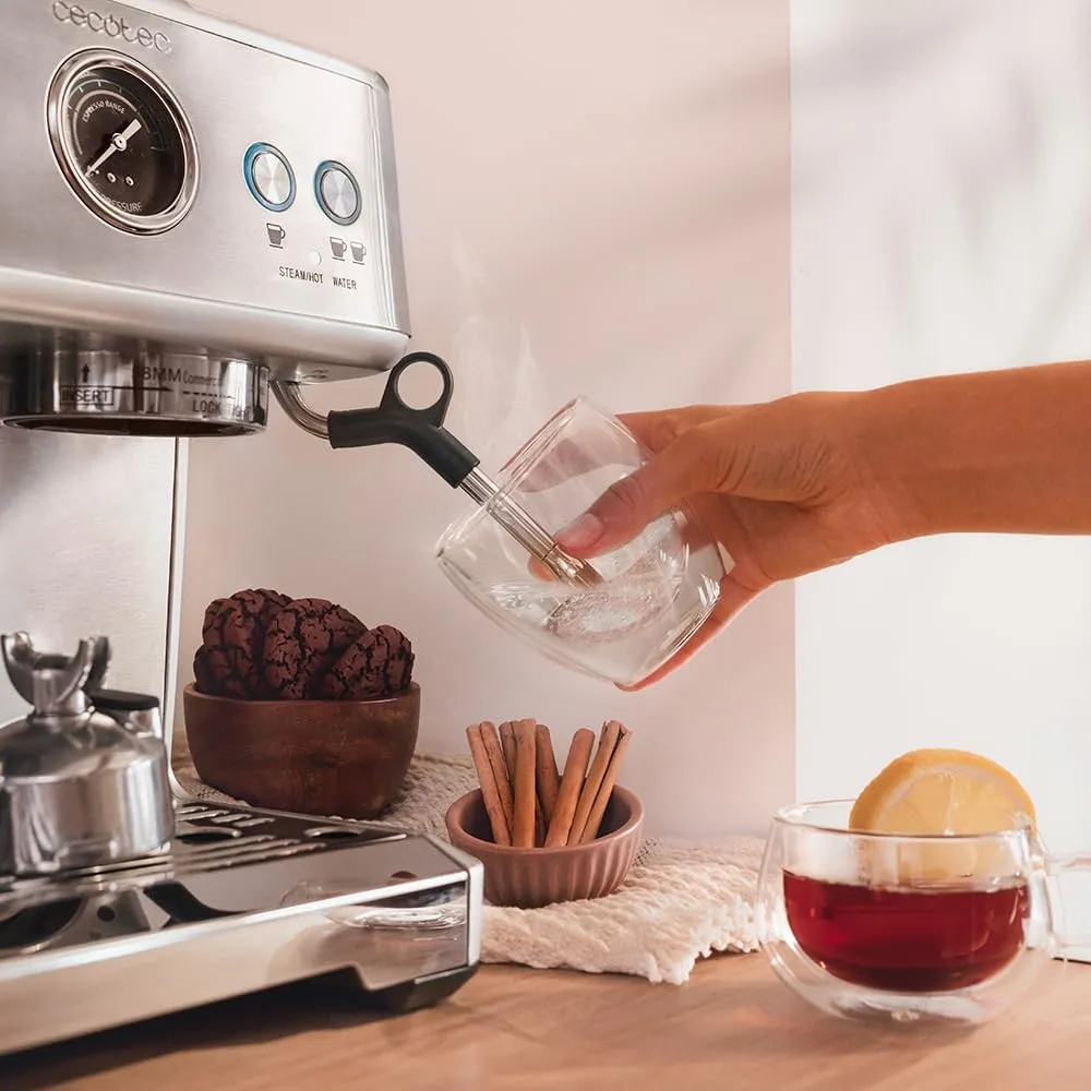 Cecotec Power Espresso 20 Barista Macchina da Caffè Espresso 20 Bar, 2250W, 2 Thermoblock, Macinacaffè con 20 livelli e Manometro - immagine 7