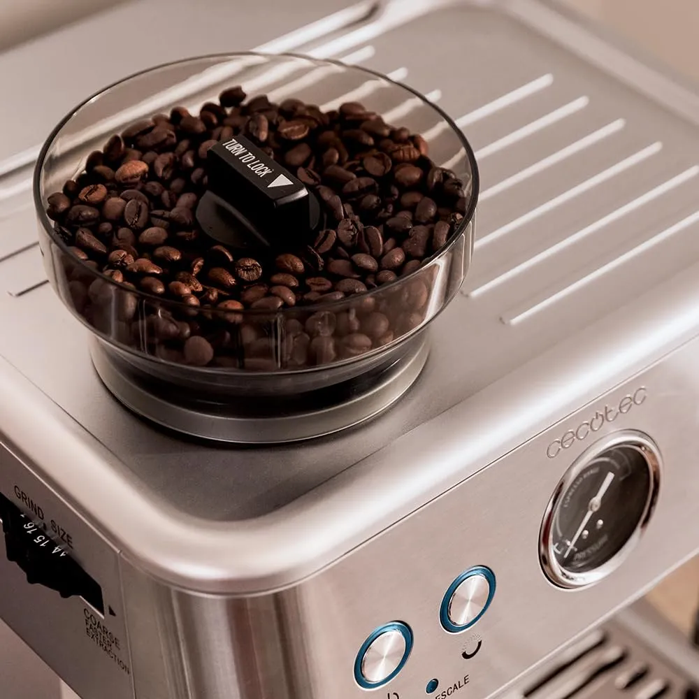 Cecotec Power Espresso 20 Barista Macchina da Caffè Espresso 20 Bar, 2250W, 2 Thermoblock, Macinacaffè con 20 livelli e Manometro - immagine 8