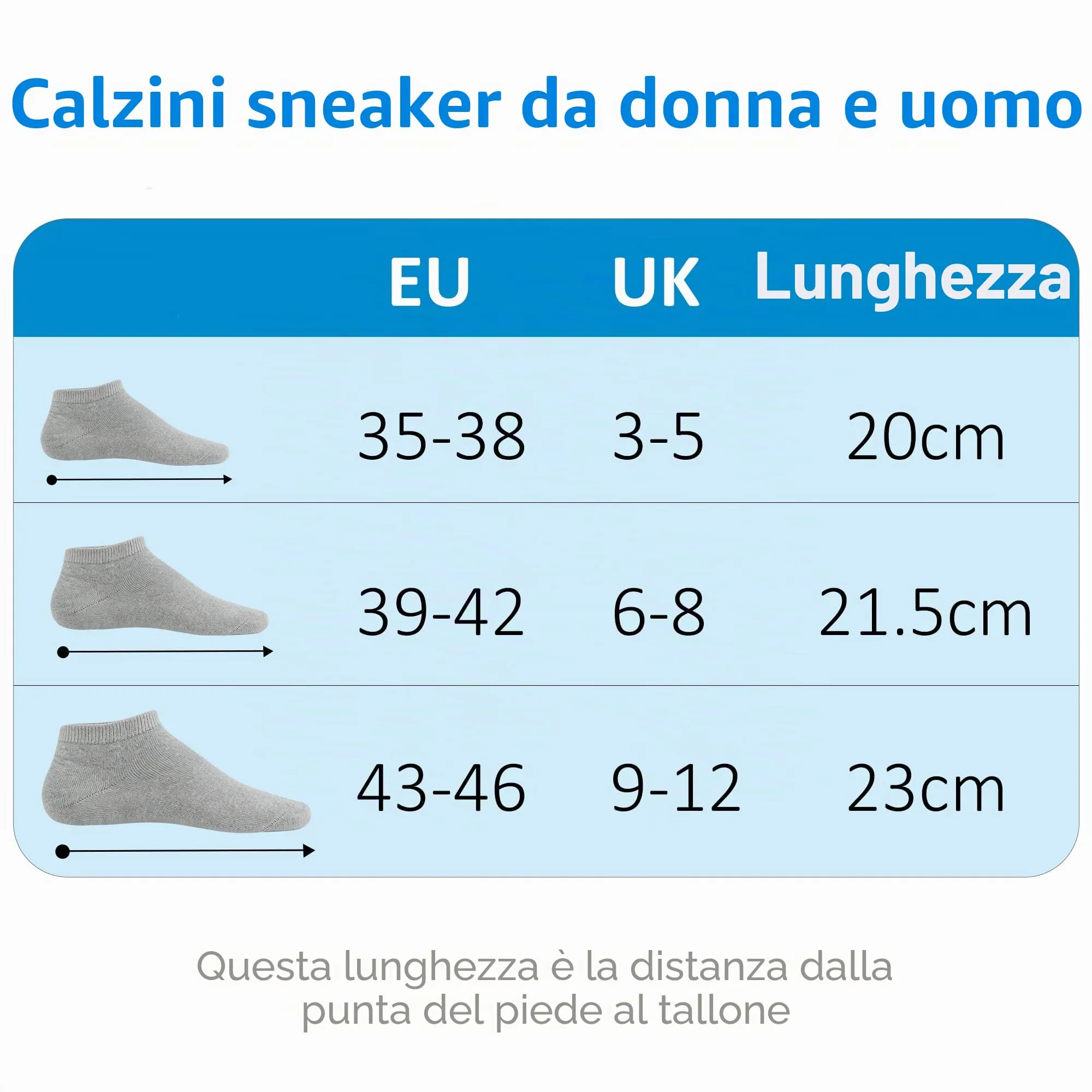 Lakpoau Calzini Corti Uomo in Cotone, 12 Paia, Bianche e Grigie - immagine 7