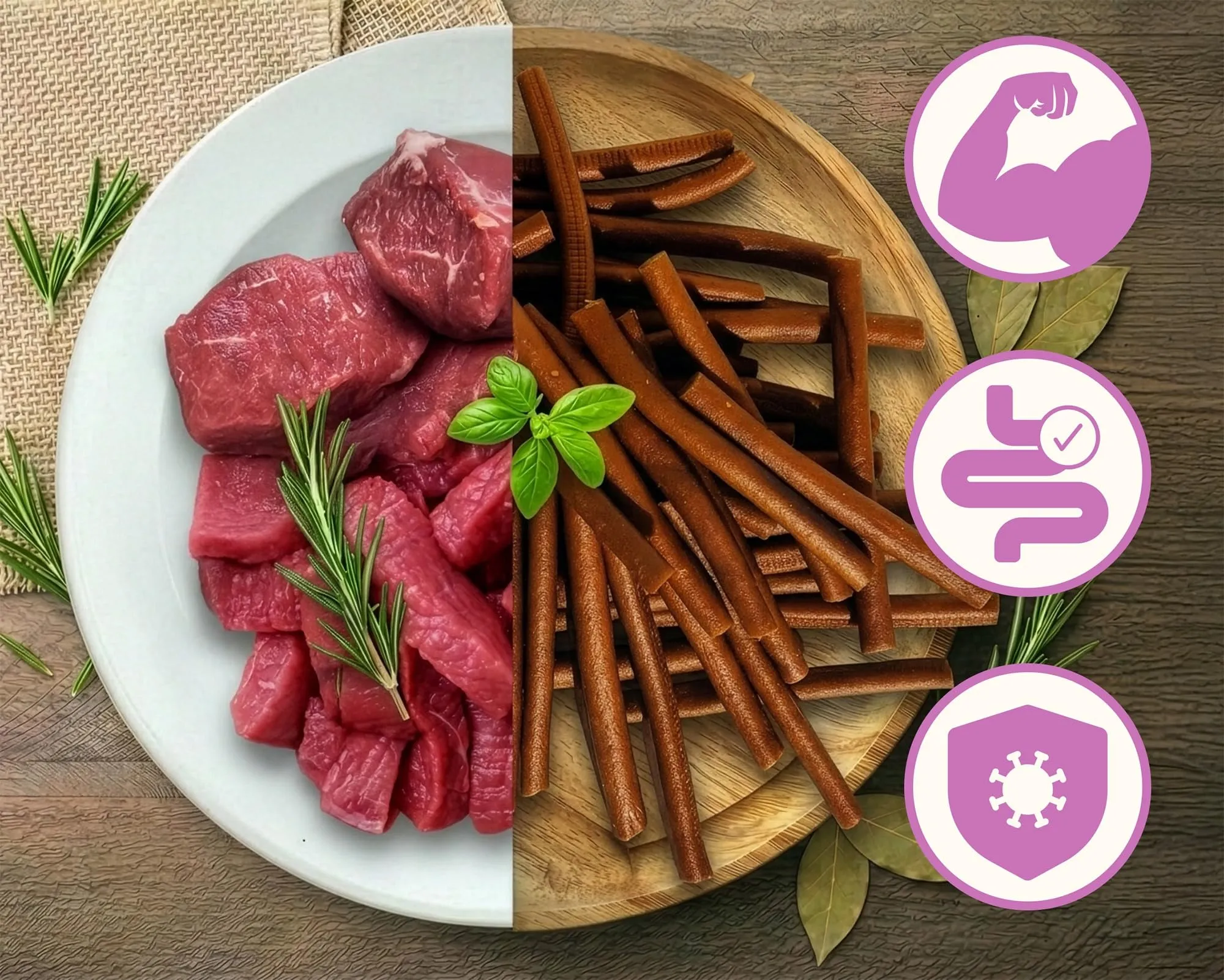 MERSJO Snack per cani al coniglio morbido, senza cereali e zucchero, 500 g (Confezione da 2) - immagine 3