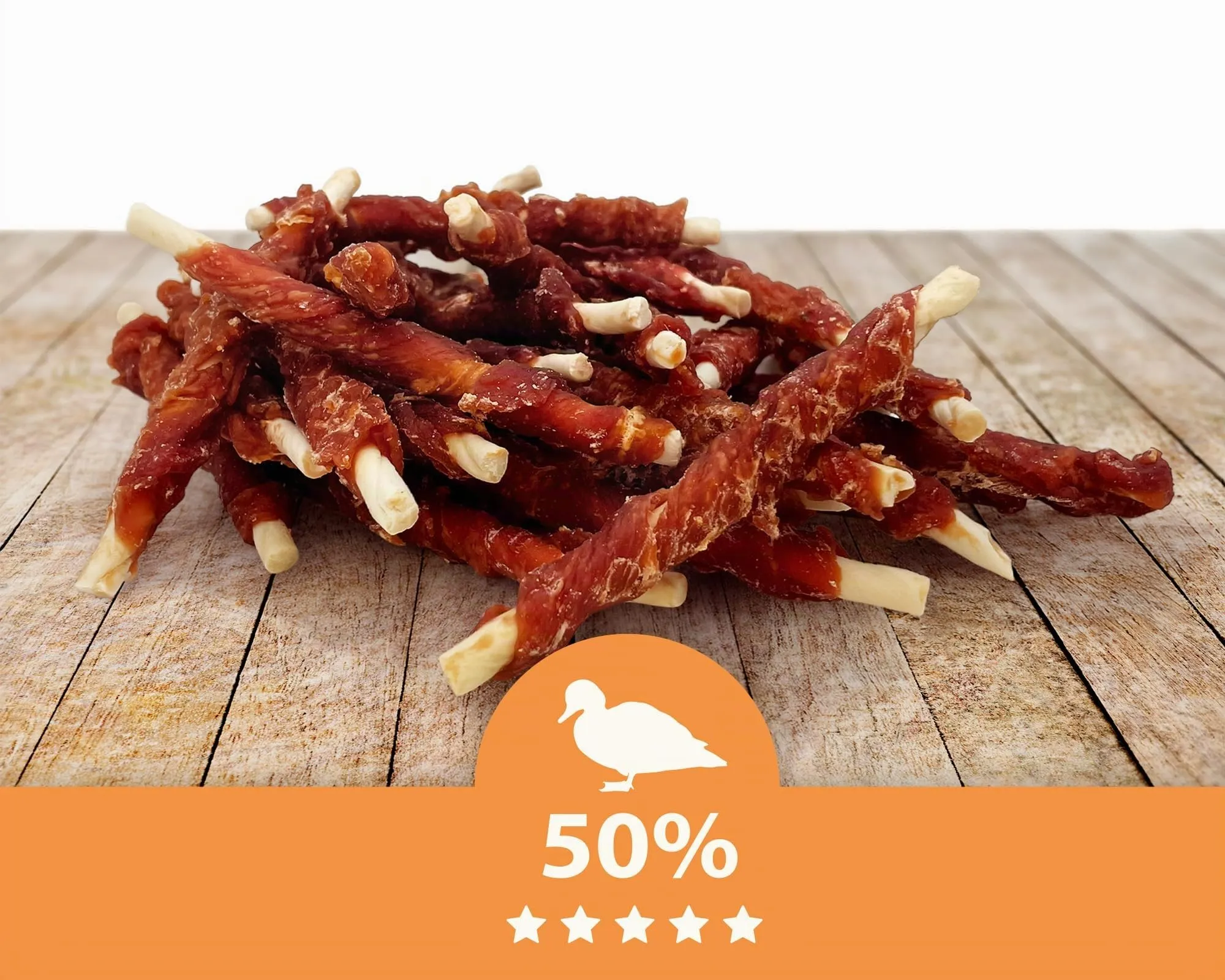 MERSJO Snack per cani Twist, Pelle grezza e carne di anatra, 2 x 500 g, 12-13 cm - immagine 3