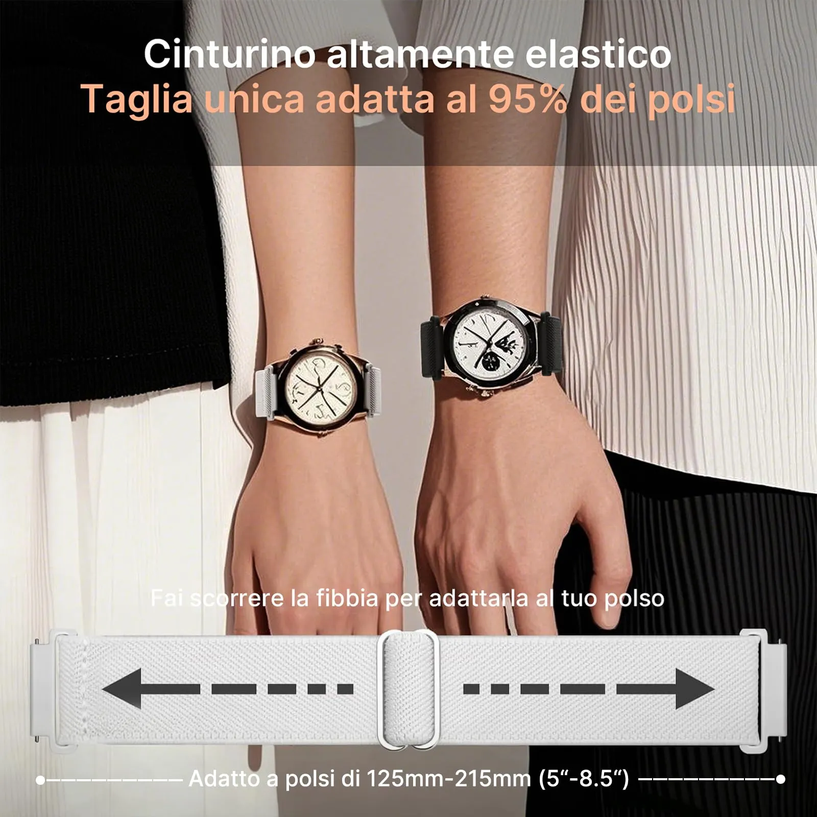 Fullmosa 18mm Cinturino Orologio in Nylon Elastico a Sgancio Rapido, 4 Pezzi - immagine 7