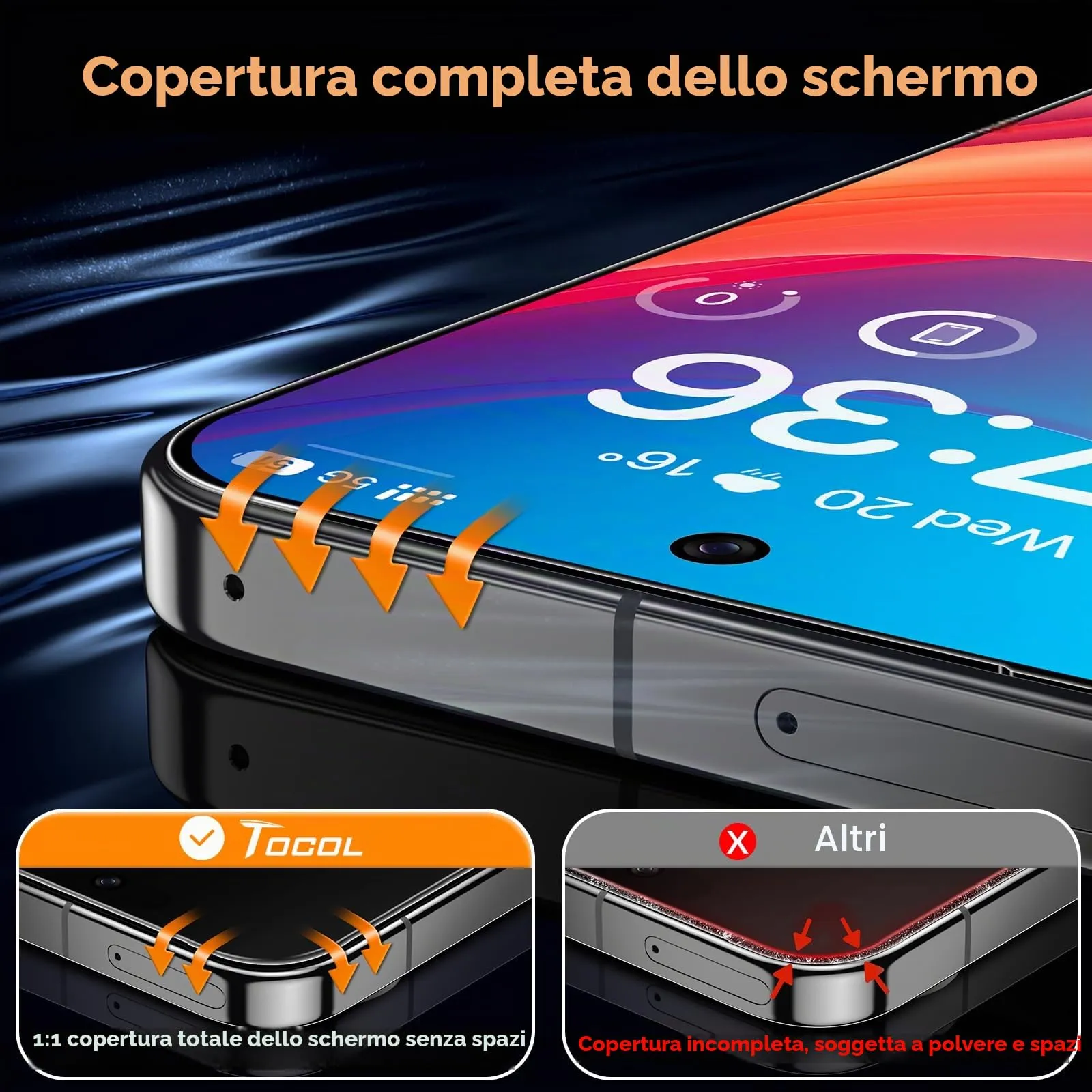 TOCOL Pellicola Protettiva in Vetro Temperato 9H per Google Pixel 10 Pro XL, 2 Pezzi - immagine 5