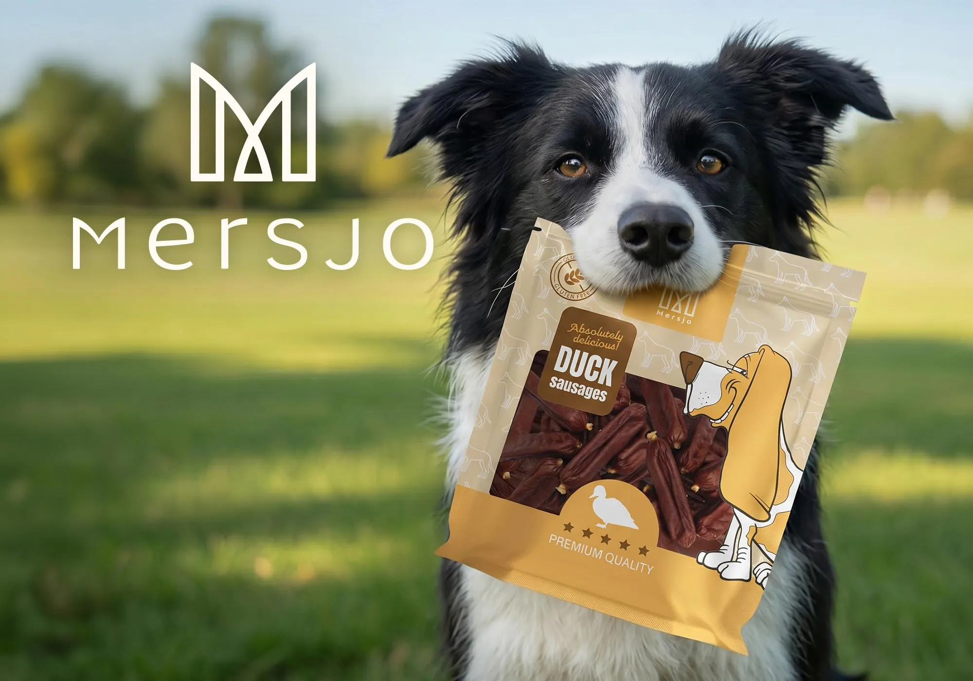 MERSJO Snack Premium per Cani con Salsicce di Anatra, 2x500g, Senza Glutine, 90% Carne di Anatra - immagine 2