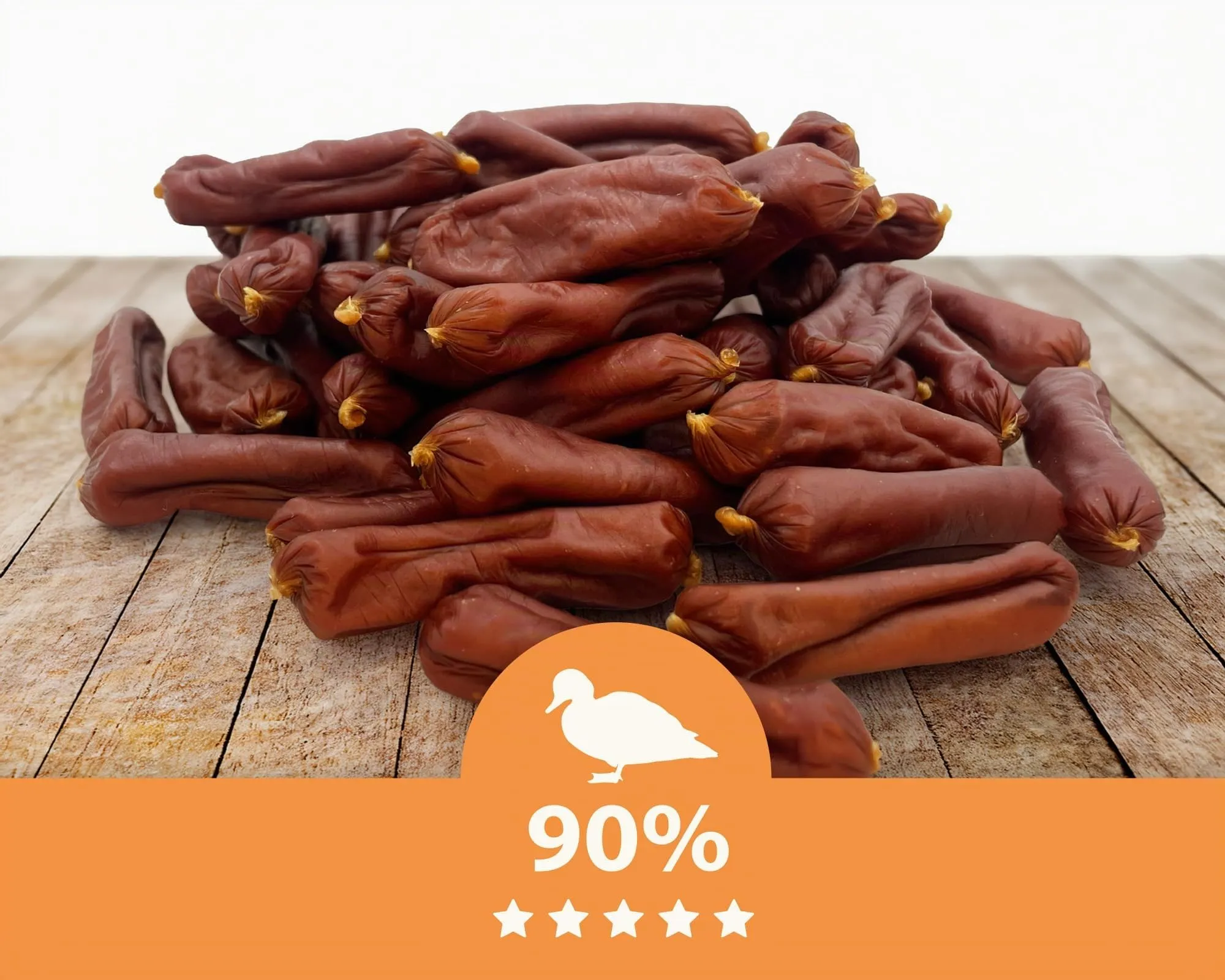 MERSJO Snack Premium per Cani con Salsicce di Anatra, 2x500g, Senza Glutine, 90% Carne di Anatra - immagine 3