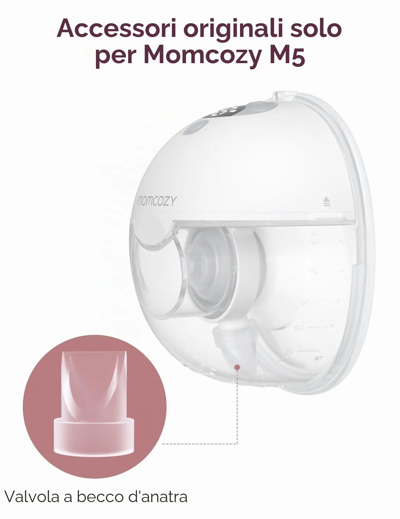 Momcozy Valvole a becco d'anatra M5, confezione da 4, parti di ricambio per tiralatte M5 - immagine 2