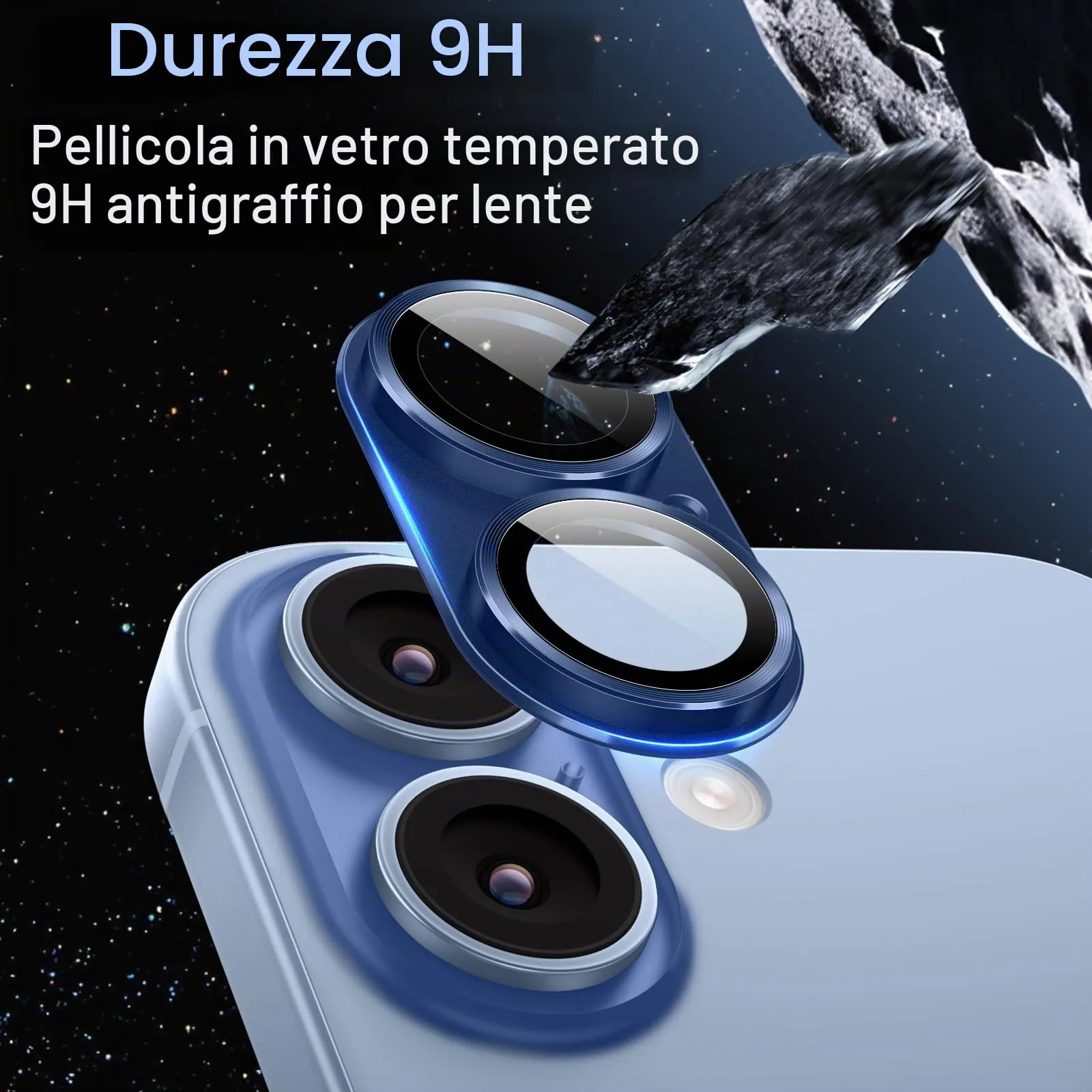 JETech Pellicola Protettiva Fotocamera per iPhone 17, Blu - immagine 4