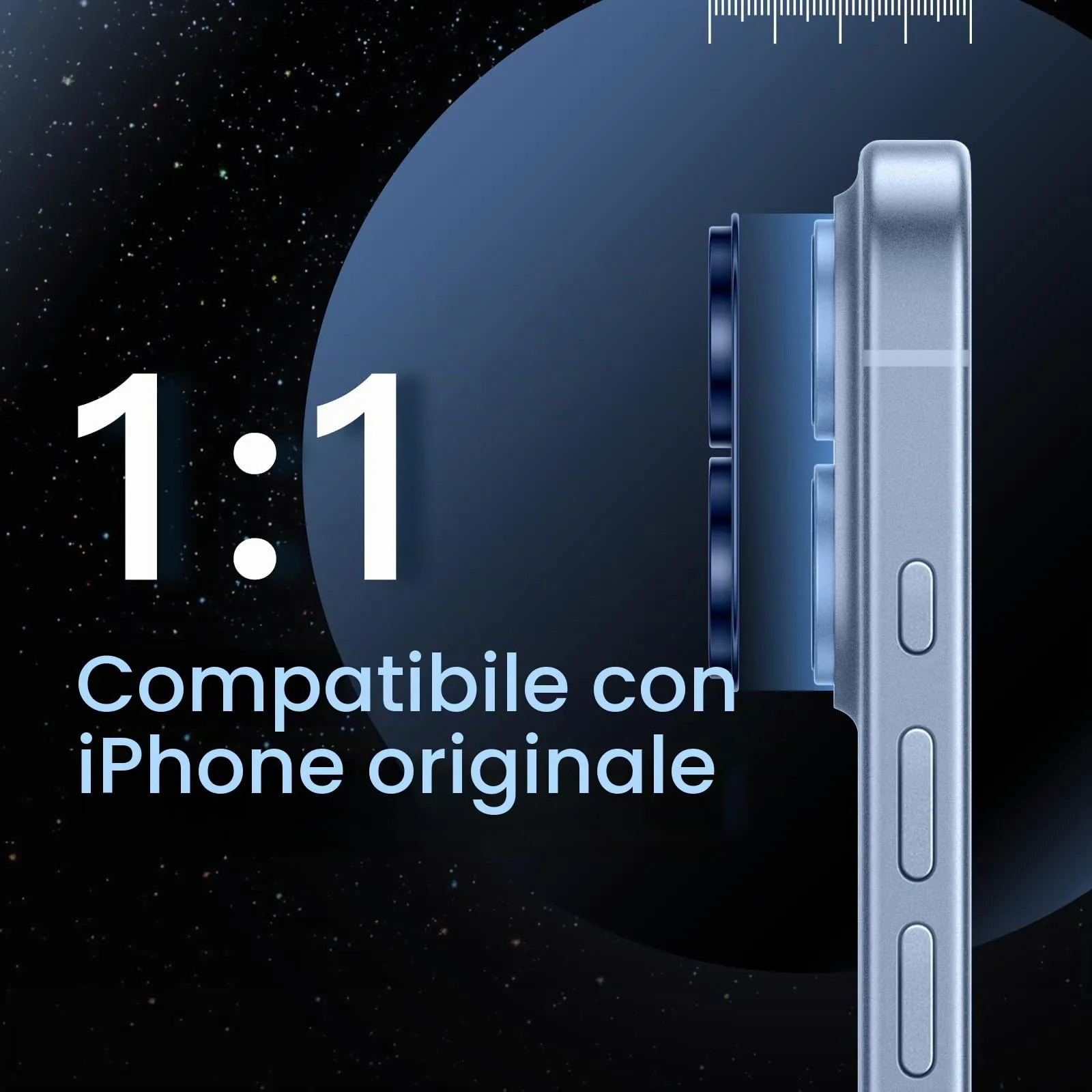 JETech Pellicola Protettiva Fotocamera per iPhone 17, Blu - immagine 5