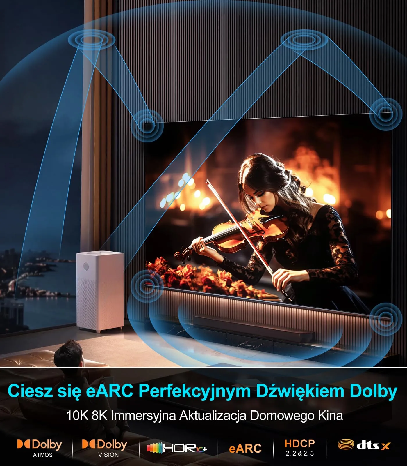 Sniokco Cavo HDMI 2.1 Certificato 48Gbps 8K 4K 2.5 Metri - immagine 7