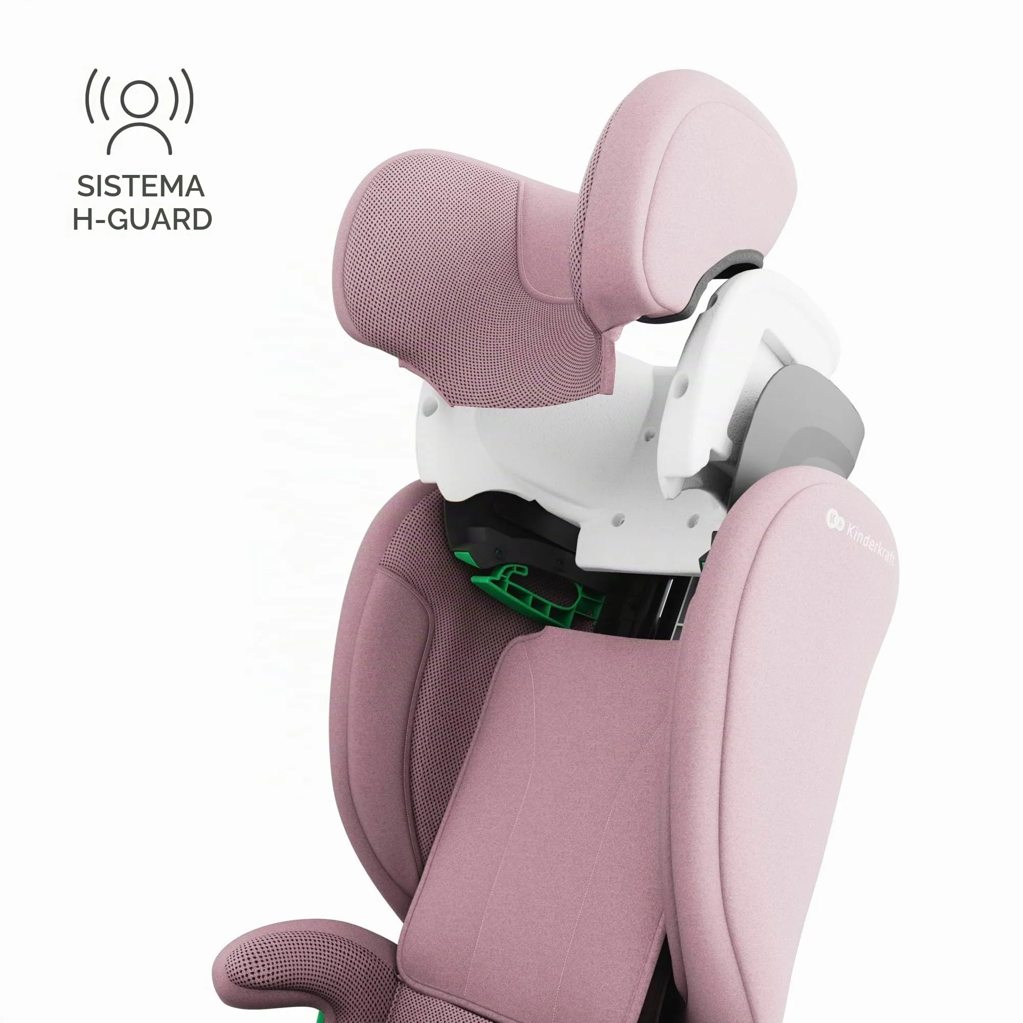 Kinderkraft Junior Fix2 Pro i-Size Seggiolino Auto 15-36 kg, Gruppo 2-3, 100-150 cm, Isofix, Rosa - immagine 7