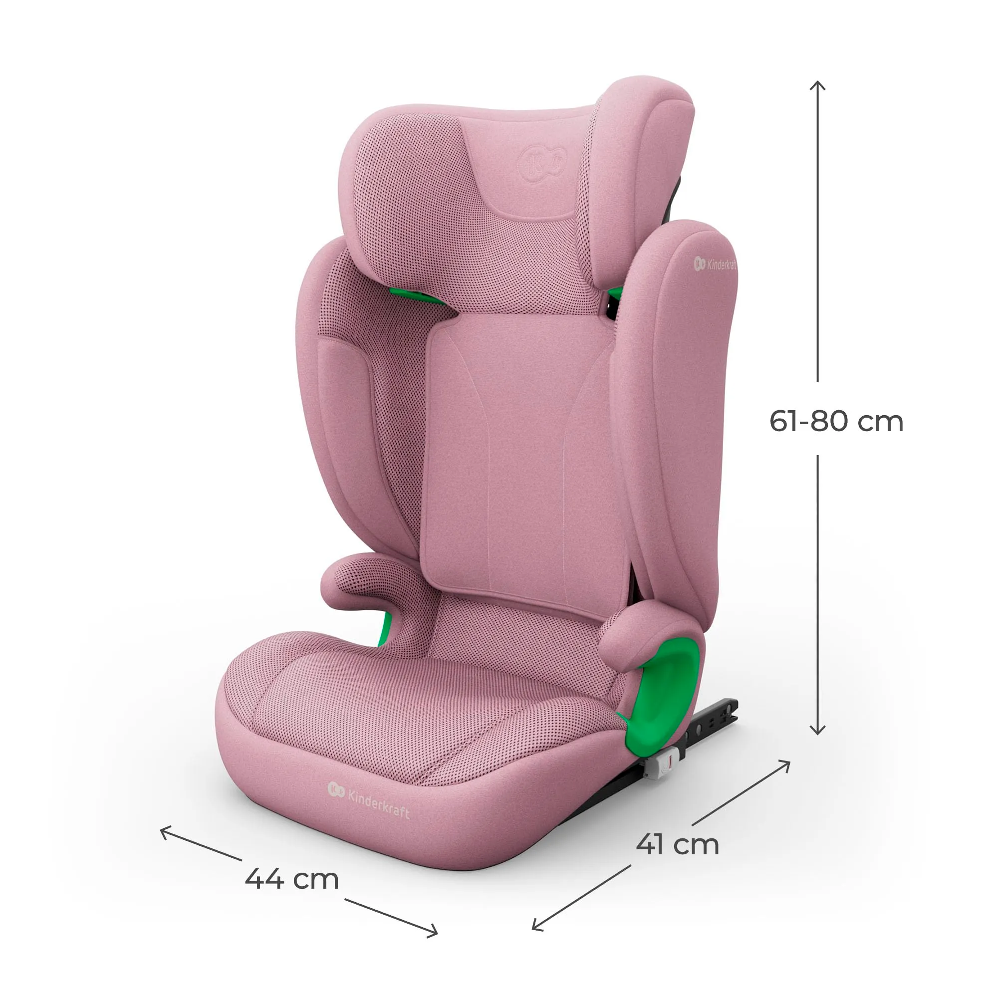 Kinderkraft Junior Fix2 Pro i-Size Seggiolino Auto 15-36 kg, Gruppo 2-3, 100-150 cm, Isofix, Rosa - immagine 13