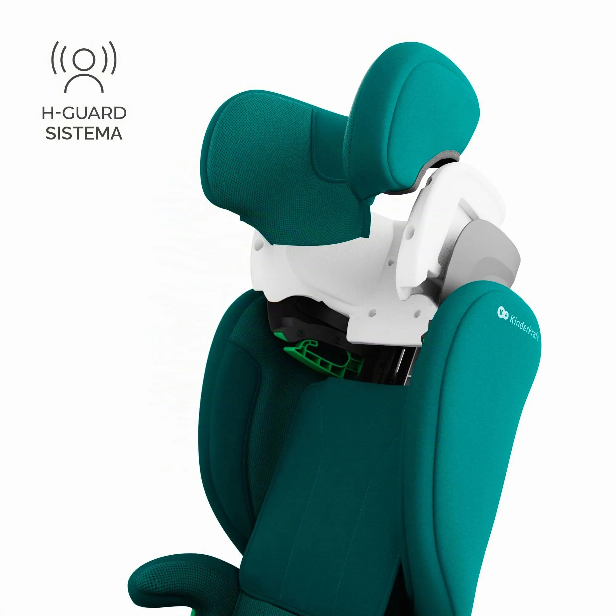 Kinderkraft Junior Fix2 Pro I-Size Seggiolino Auto 100-150 cm, Gruppo 2-3, Isofix, Verde - immagine 6
