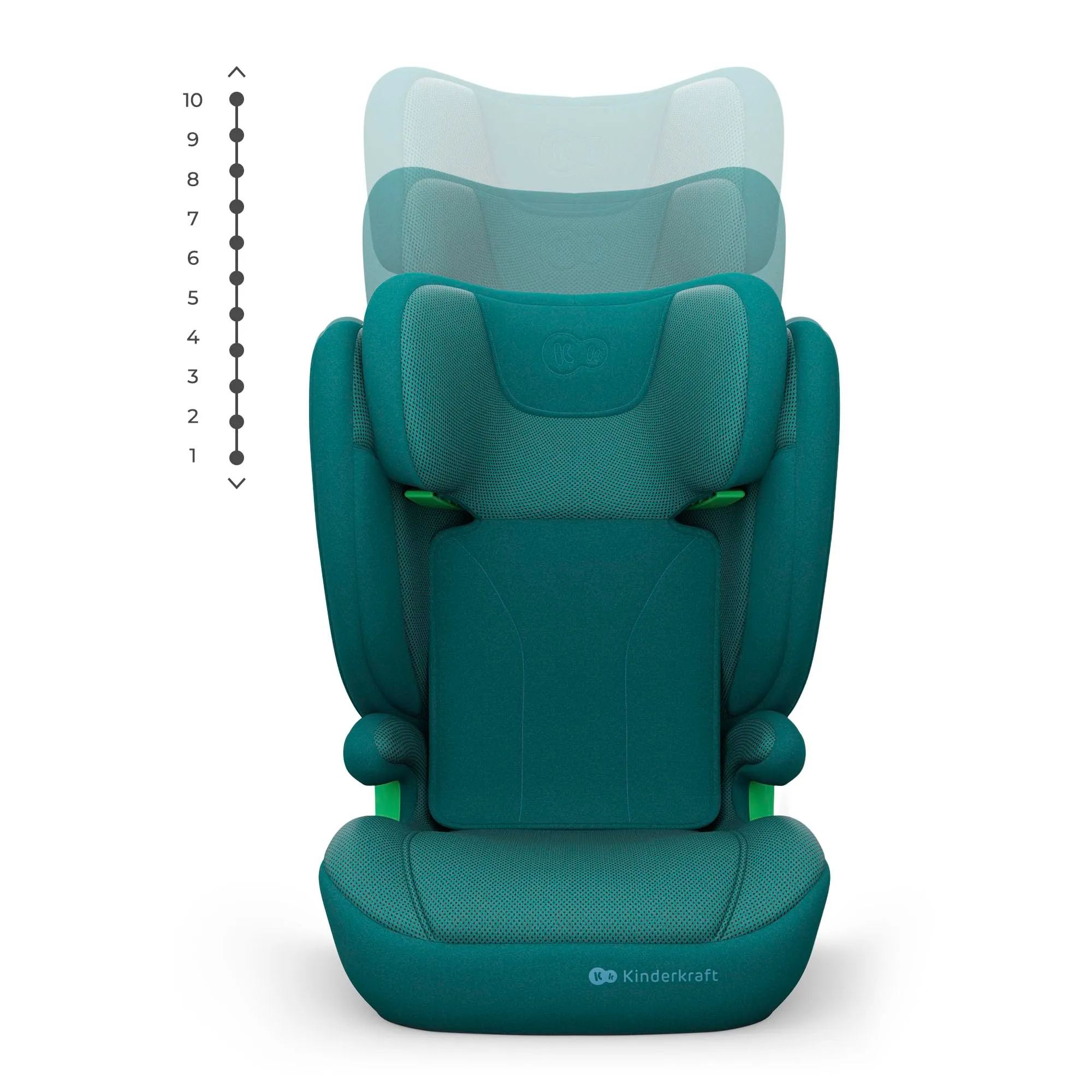 Kinderkraft Junior Fix2 Pro I-Size Seggiolino Auto 100-150 cm, Gruppo 2-3, Isofix, Verde - immagine 8