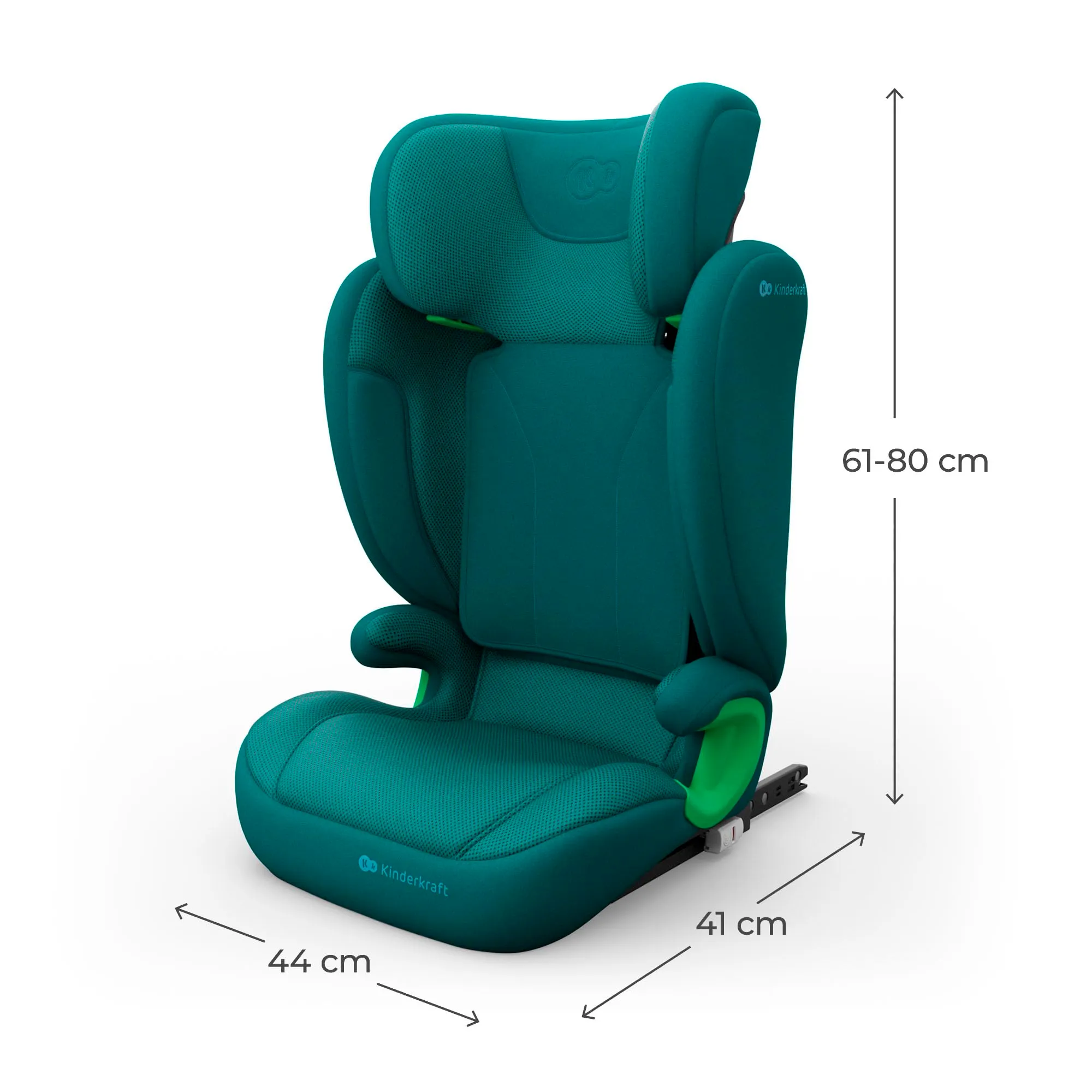 Kinderkraft Junior Fix2 Pro I-Size Seggiolino Auto 100-150 cm, Gruppo 2-3, Isofix, Verde - immagine 12