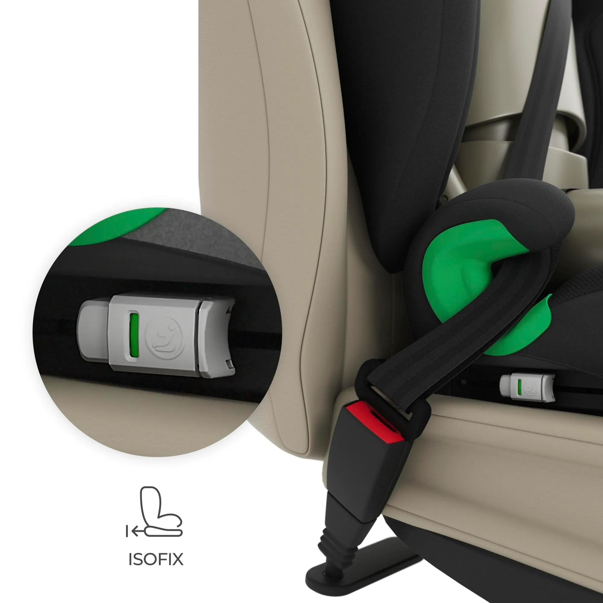 Kinderkraft Junior Fix2 Pro i-Size Seggiolino Auto 15-36 kg, Gruppo 2-3, 100-150 cm, Isofix, Nero - immagine 4