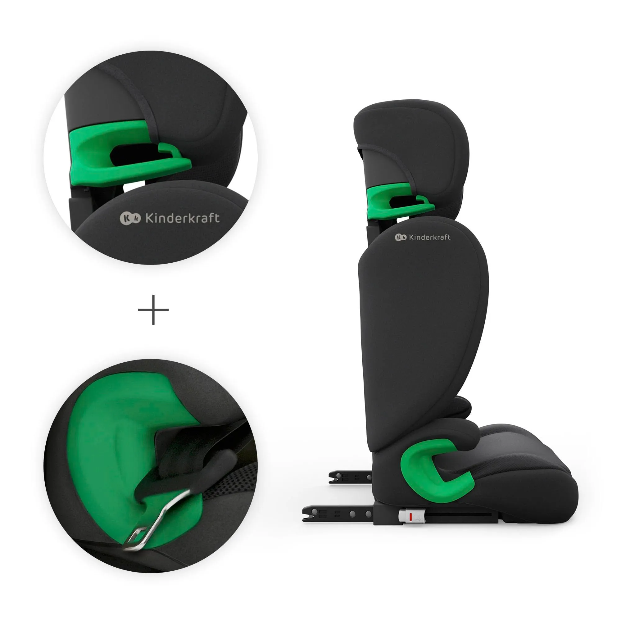 Kinderkraft Junior Fix2 Pro i-Size Seggiolino Auto 15-36 kg, Gruppo 2-3, 100-150 cm, Isofix, Nero - immagine 5