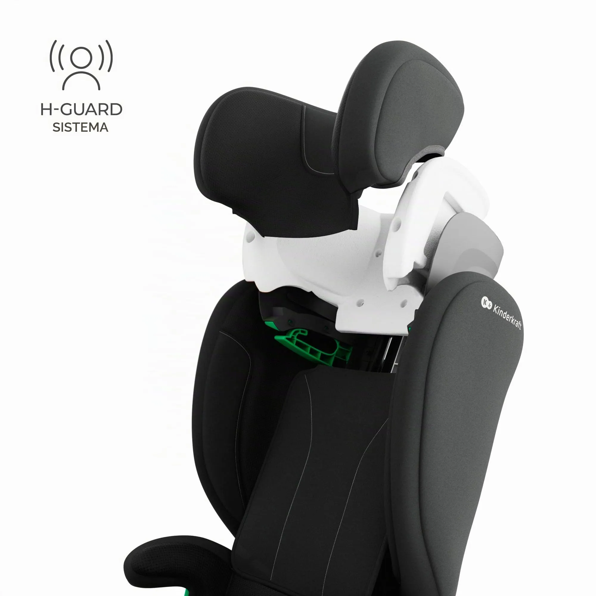 Kinderkraft Junior Fix2 Pro i-Size Seggiolino Auto 15-36 kg, Gruppo 2-3, 100-150 cm, Isofix, Nero - immagine 6