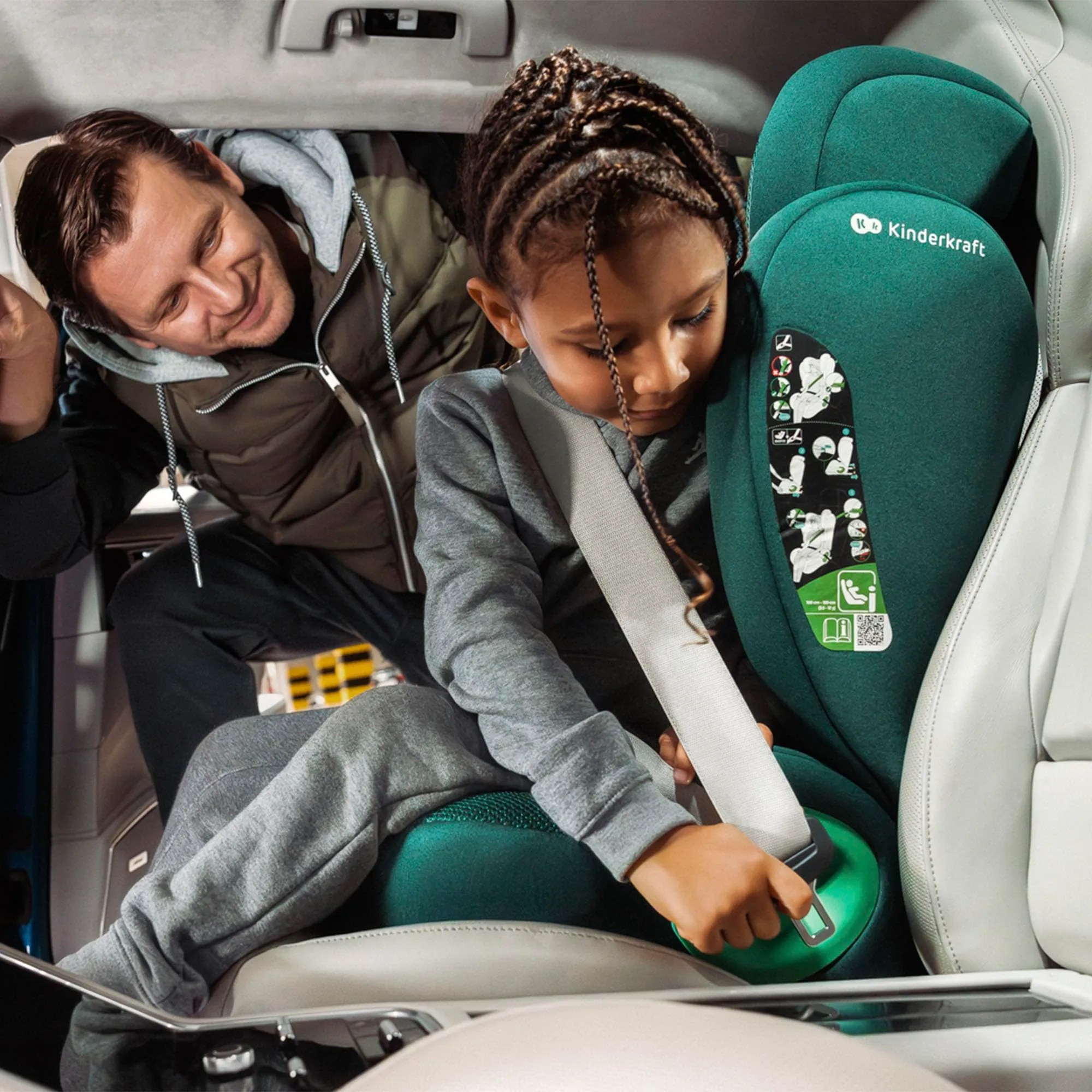 Kinderkraft Junior Fix2 Pro i-Size Seggiolino Auto 100-150 cm, Gruppo 2-3, Isofix, Grigio - immagine 2