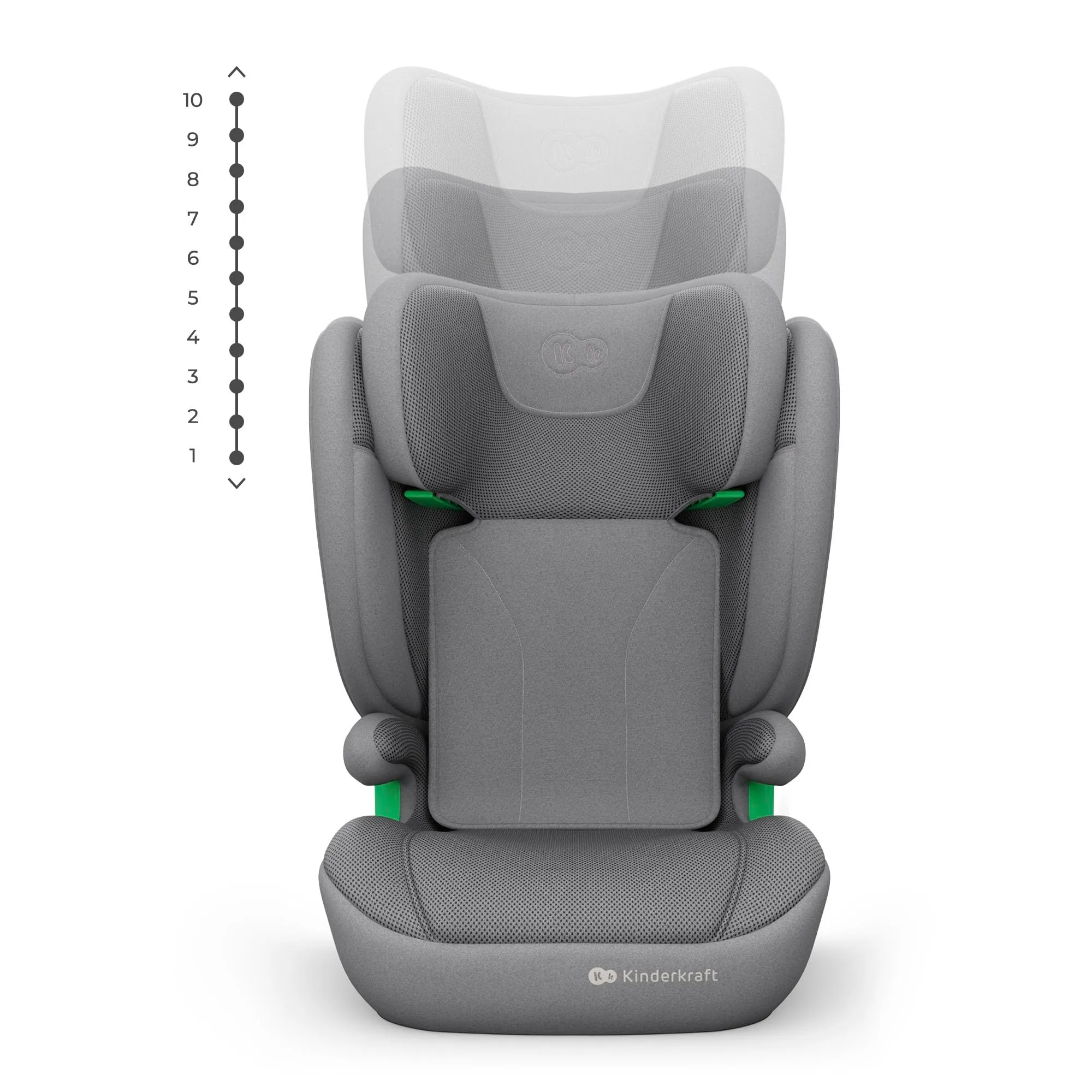 Kinderkraft Junior Fix2 Pro i-Size Seggiolino Auto 100-150 cm, Gruppo 2-3, Isofix, Grigio - immagine 8