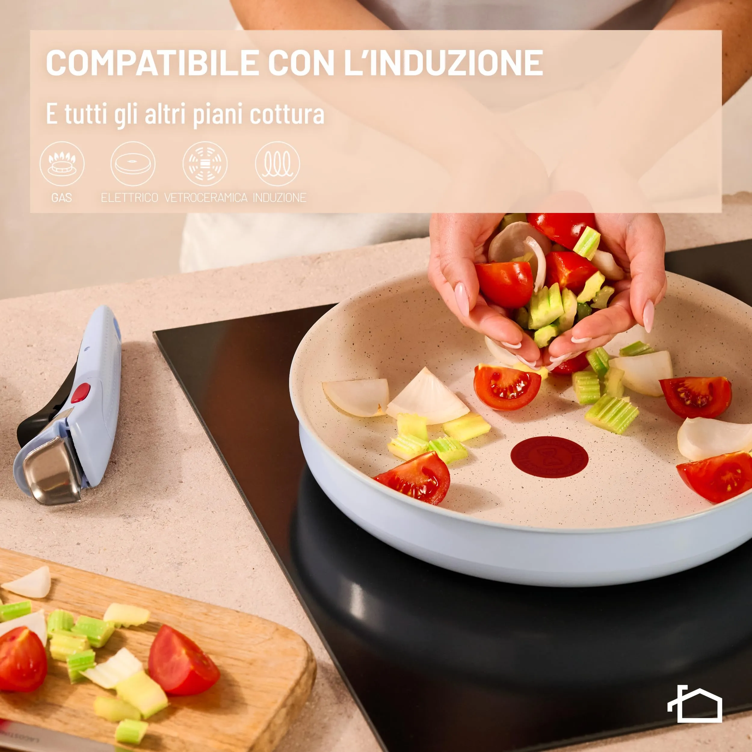 Lagostina Ingenio Pastel Set Padelle Antiaderenti 11 Pezzi, Color Brezza - immagine 8