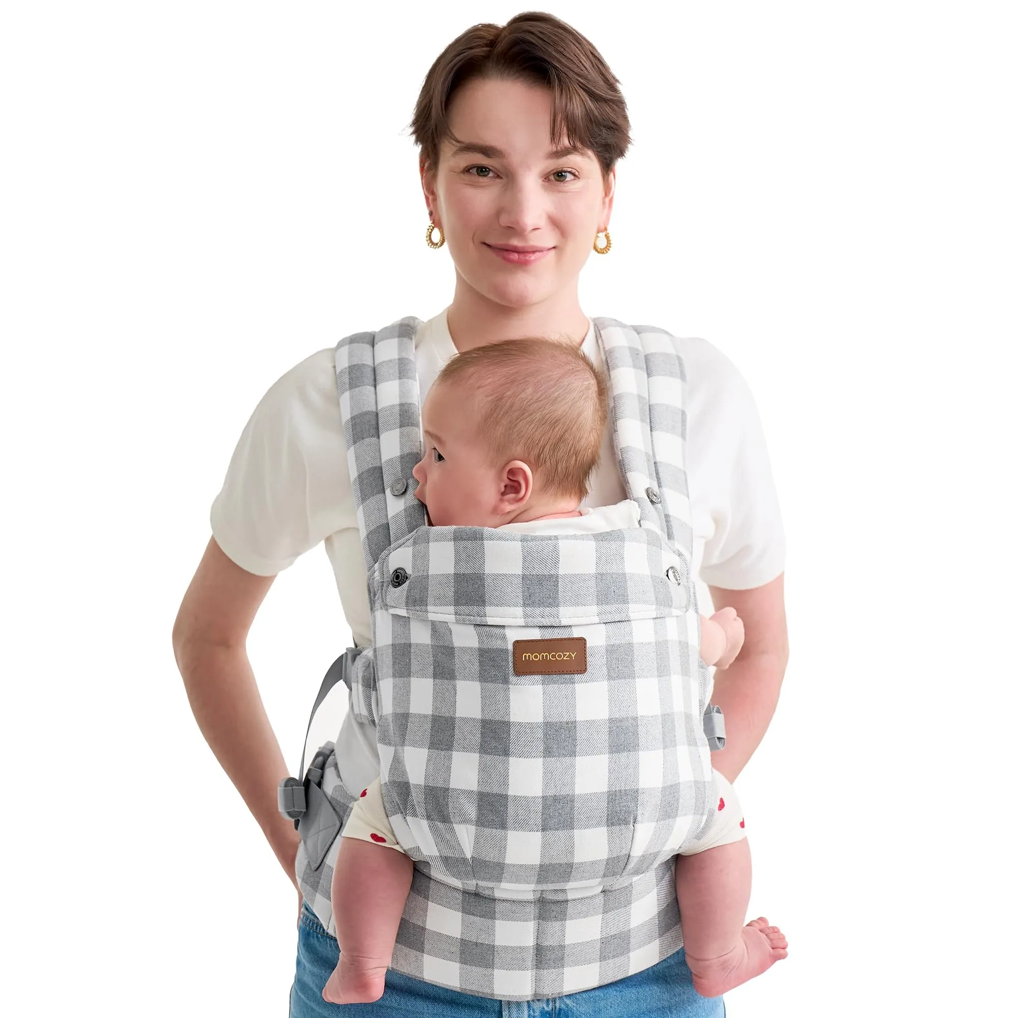 Momcozy Marsupio Neonato Ergonomico 3,2-20 kg, Blue & Grigio - immagine 1