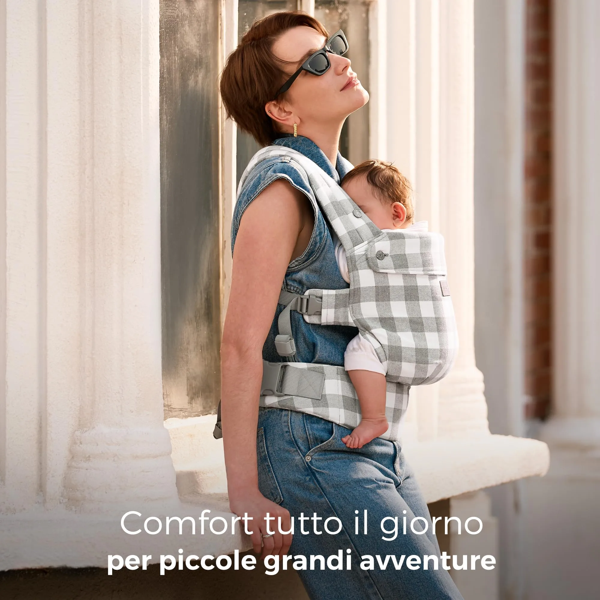 Momcozy Marsupio Neonato Ergonomico 3,2-20 kg, Blue & Grigio - immagine 5