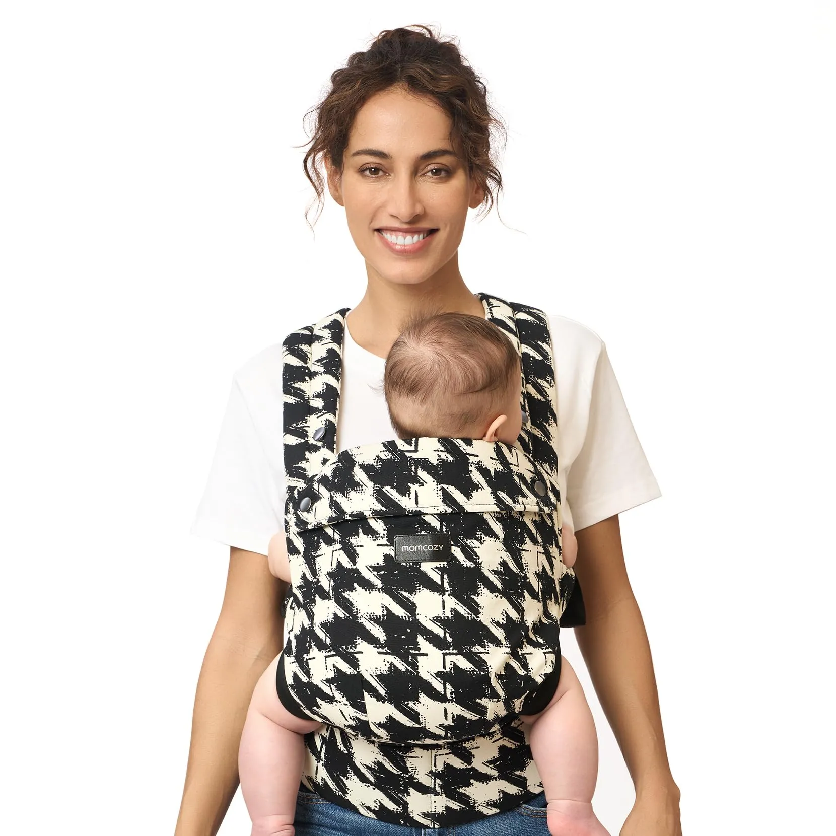 Momcozy Marsupio Neonato Ergonomico 3,2-20 kg (3-24 Mesi) Pied de Poule - immagine 1