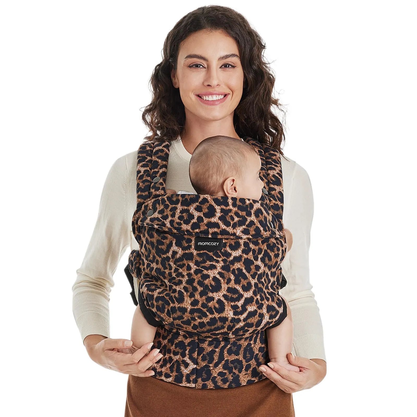 Momcozy Marsupio Neonato Ergonomico 3,2-20 kg (3-24 Mesi) Stampa leopardata - immagine 1