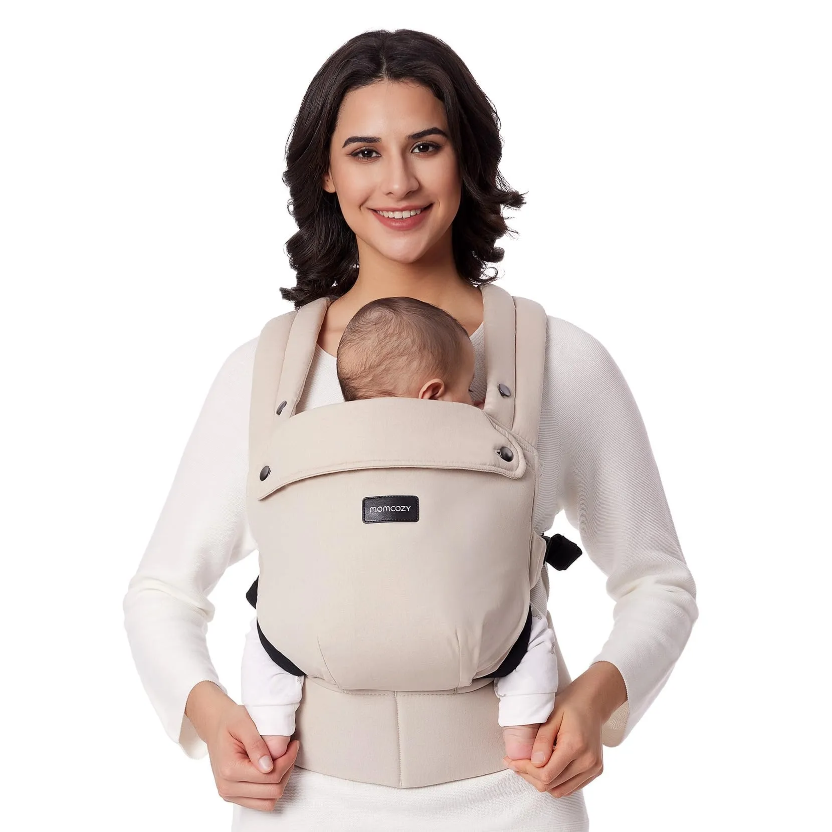 Momcozy Marsupio Neonato Ergonomico Regolabile 3,2-20 kg, Cachi - immagine 1