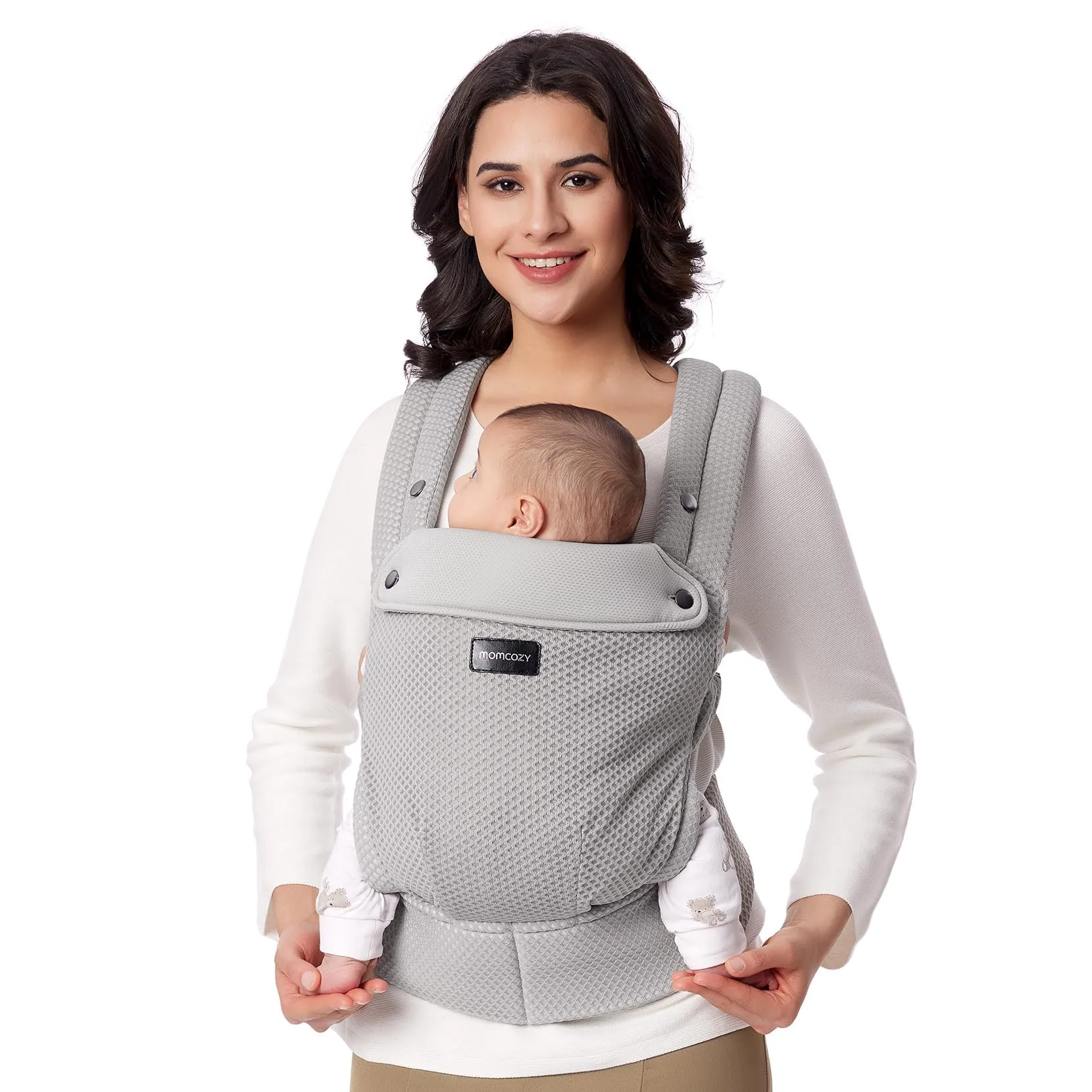 Momcozy Marsupio Neonato Ergonomico 3,2-20 kg (3-24 Mesi) Airmesh-Grigio - immagine 1