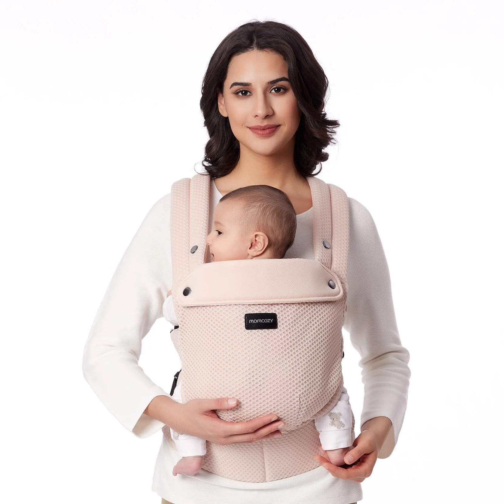 Momcozy Marsupio Neonato Ergonomico 3,2-20 kg (3-24 Mesi), Airmesh-Rosa - immagine 1