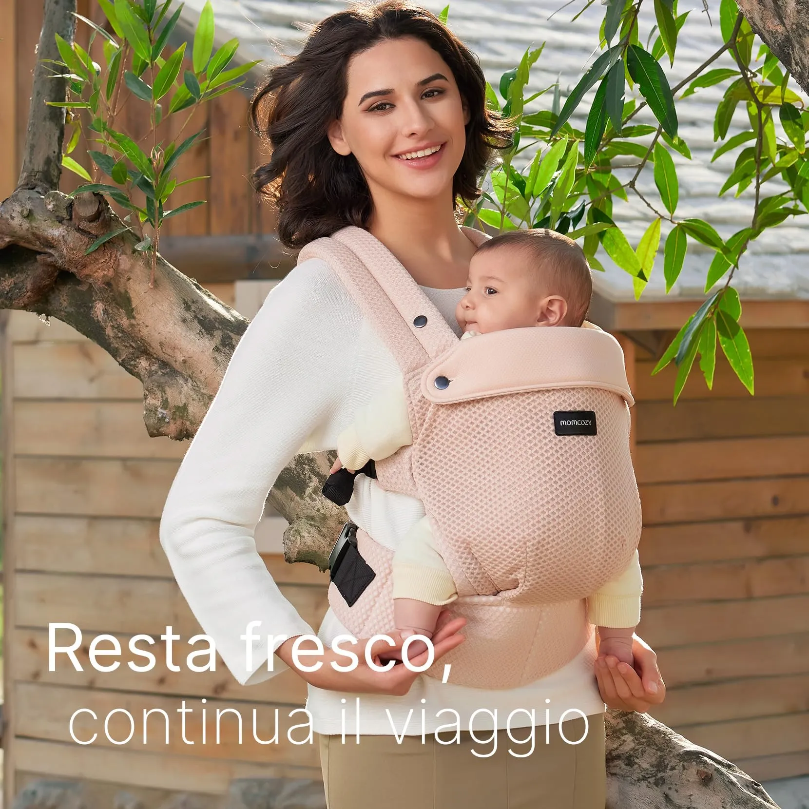 Momcozy Marsupio Neonato Ergonomico 3,2-20 kg (3-24 Mesi), Airmesh-Rosa - immagine 8