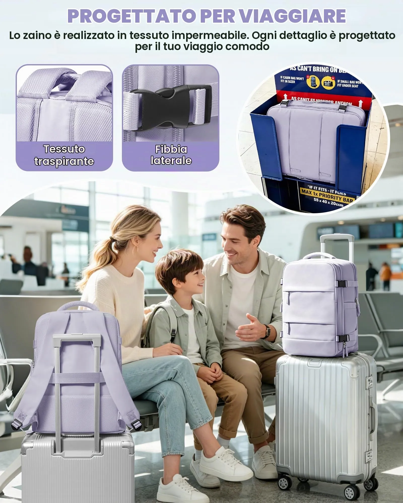 SZLX Zaino da Viaggio Sottovuoto con Pompa 40x30x20 per Ryanair e Wizzair, Impermeabile, Scomparto Laptop 14 Pollici e Scomparto Scarpe - immagine 10