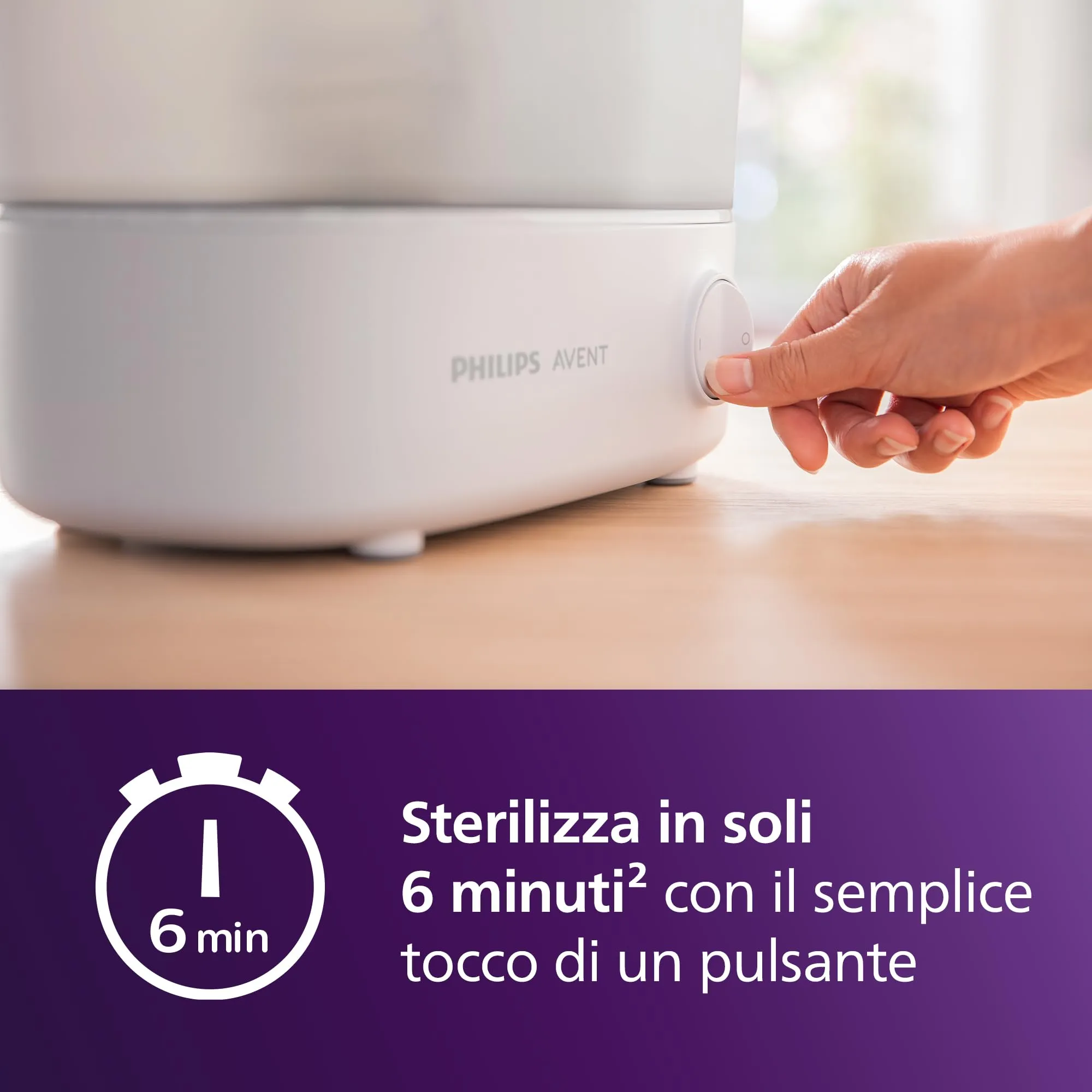 Philips Avent Esterilizador Eléctrico de Vapor con Cepillo para Biberón y Tetina, SCF291/30 - immagine 3