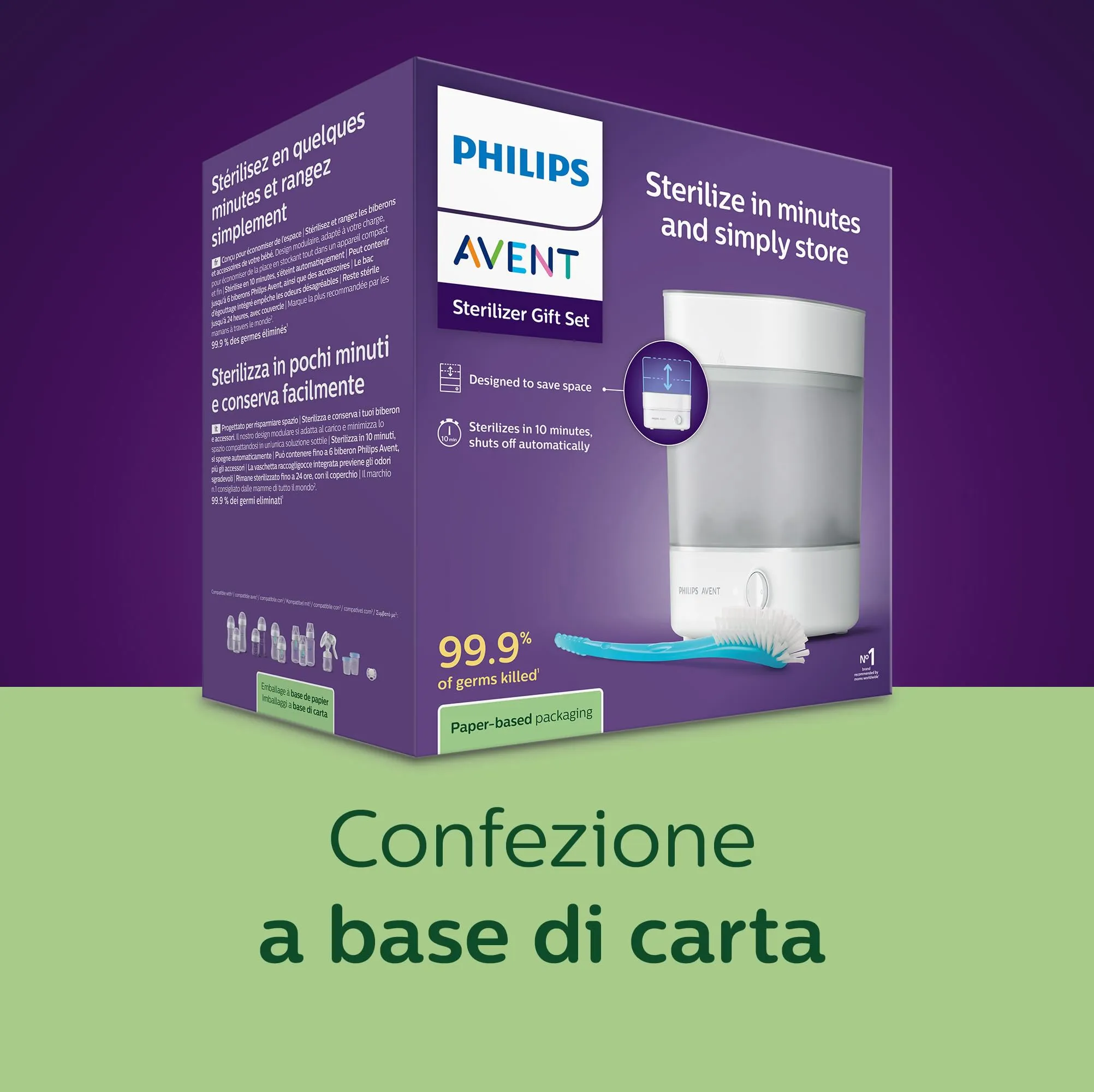 Philips Avent Esterilizador Eléctrico de Vapor con Cepillo para Biberón y Tetina, SCF291/30 - immagine 8