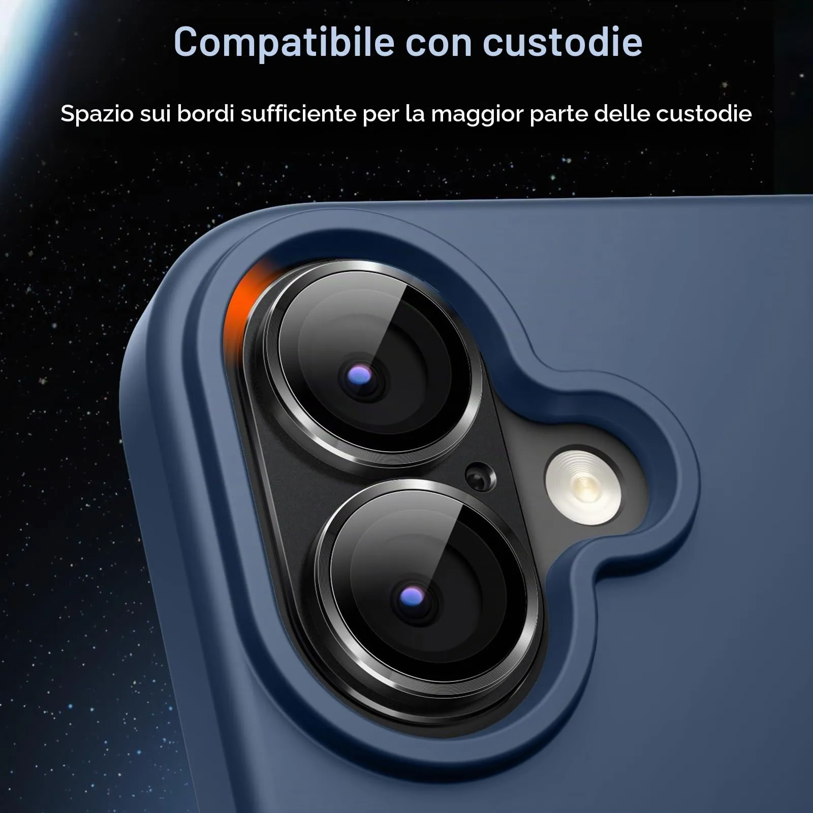 JETech Pellicola Protettiva Fotocamera per iPhone 17, Nero - immagine 7