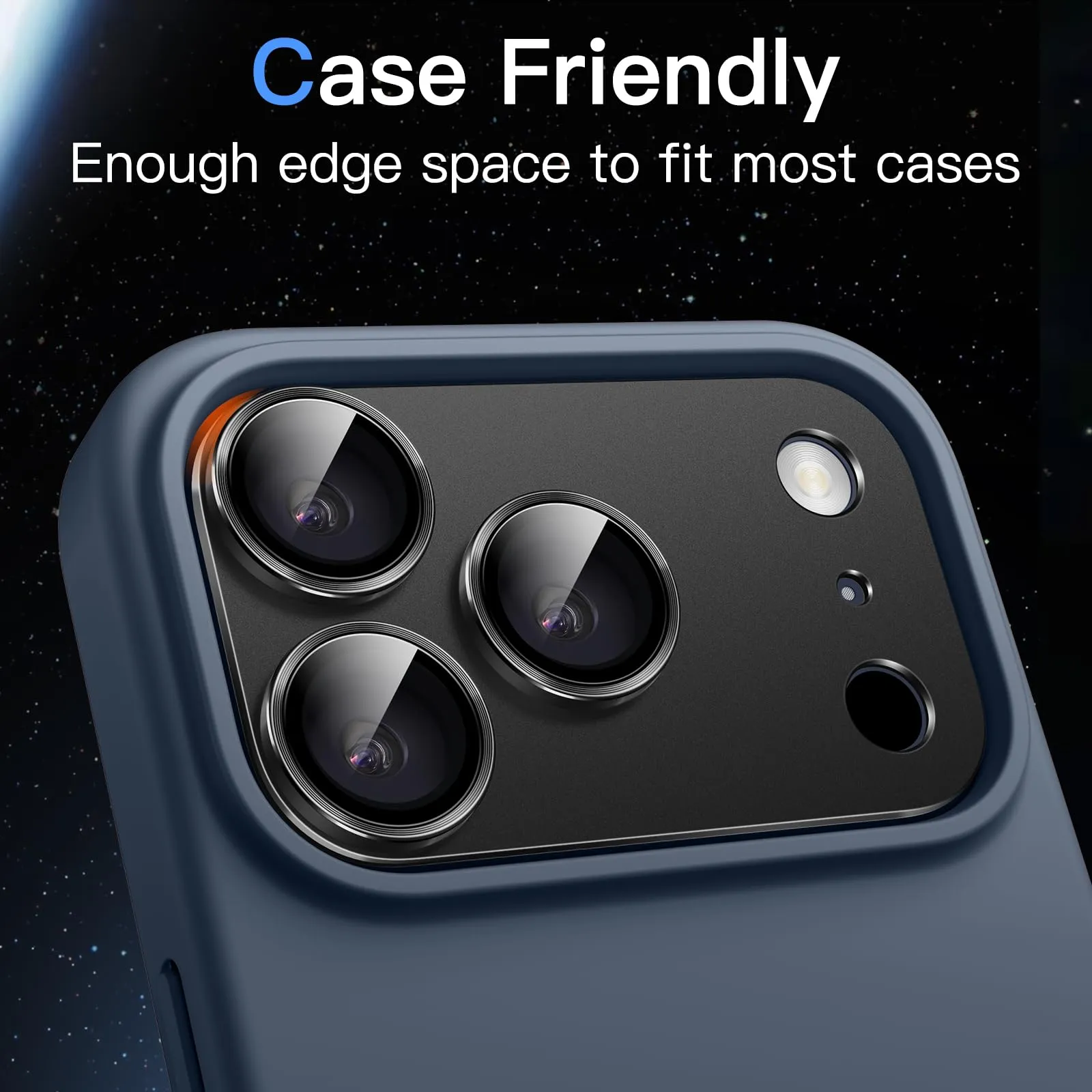 JETech Pellicola Protettiva Fotocamera per iPhone 17 Pro, Nero - immagine 7
