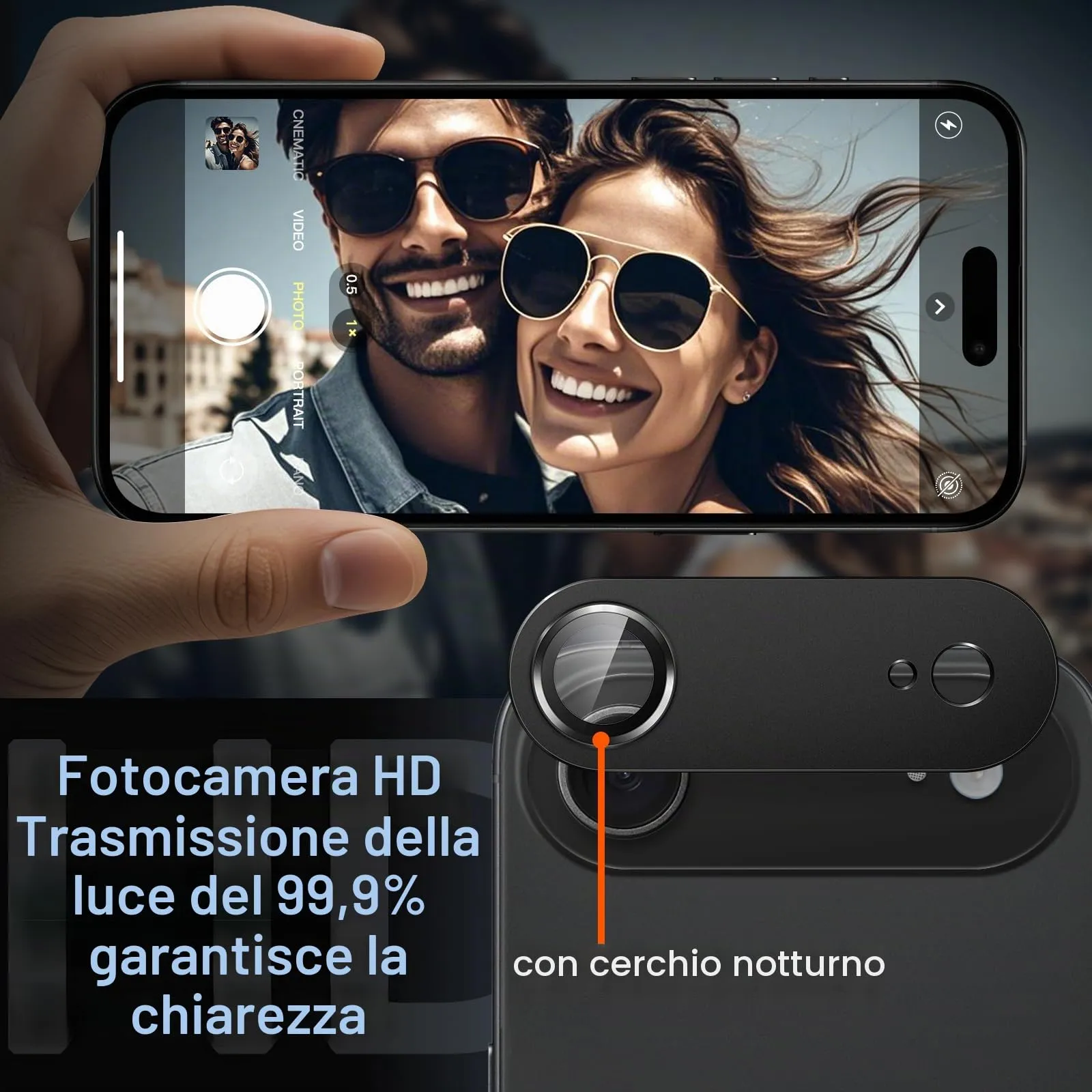 JETech Pellicola Protettiva Fotocamera per iPhone Air, Nero - immagine 6