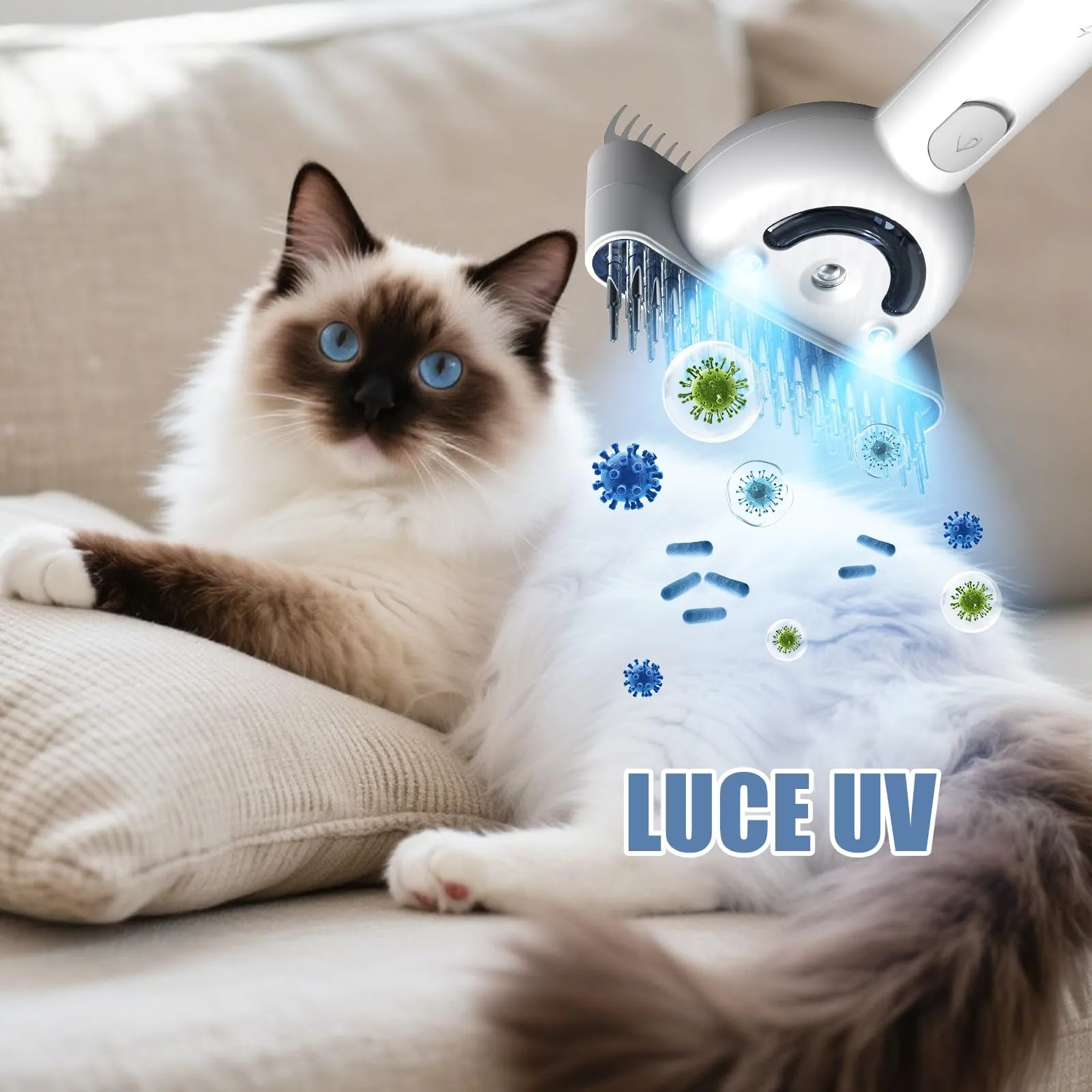 POIIOPY Spazzola a Vapore per Cani e Gatti a Pelo Lungo, Pettine Multifunzione 5 in 1 Doppia Faccia, Extra Wide, RK35-Y - immagine 6